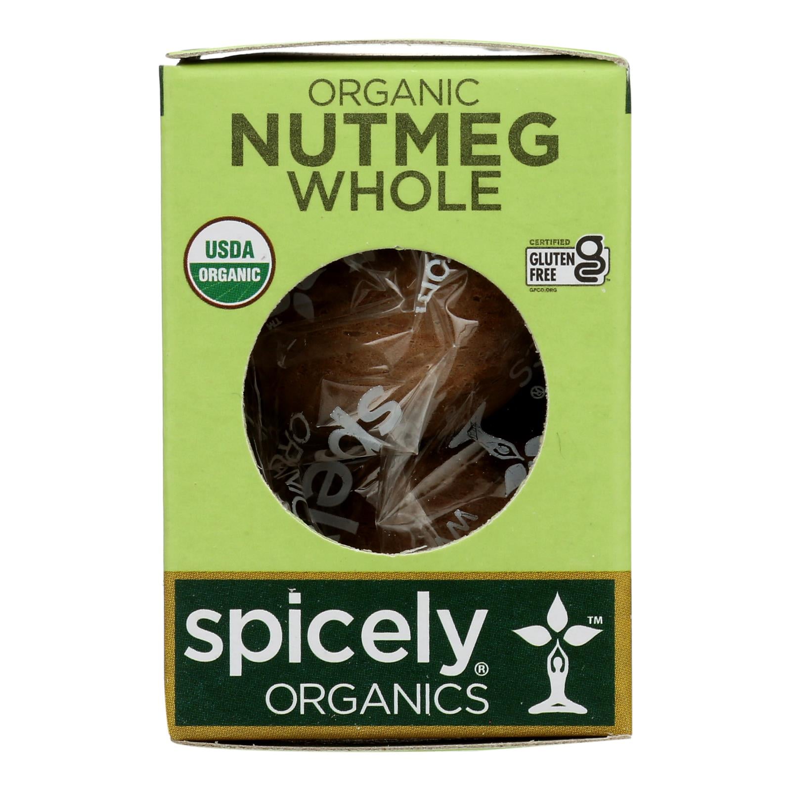 Spicely Organics - Organic Nutmeg - Whole - Case of 6 - 0.1 oz.