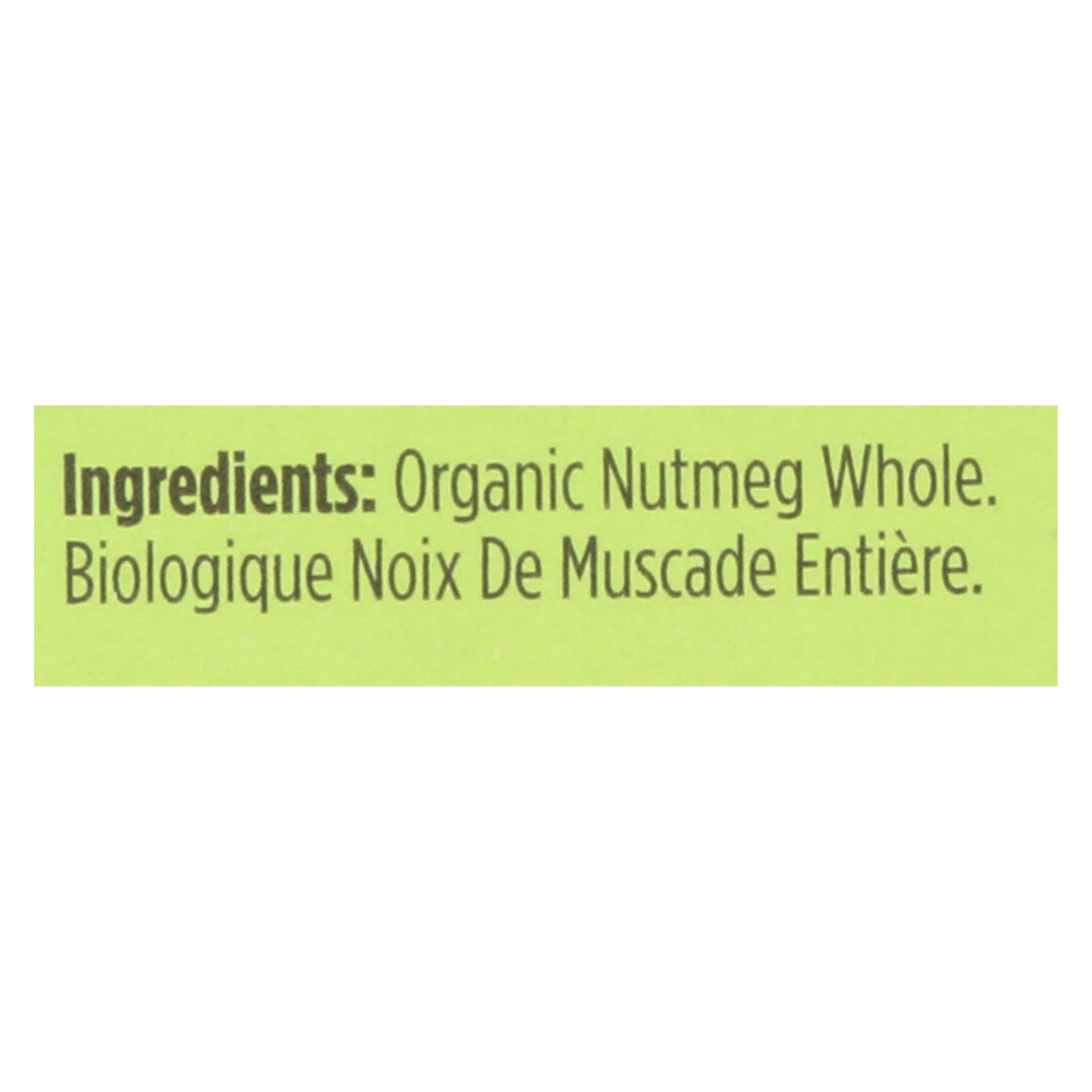 Spicely Organics - Organic Nutmeg - Whole - Case of 6 - 0.1 oz.