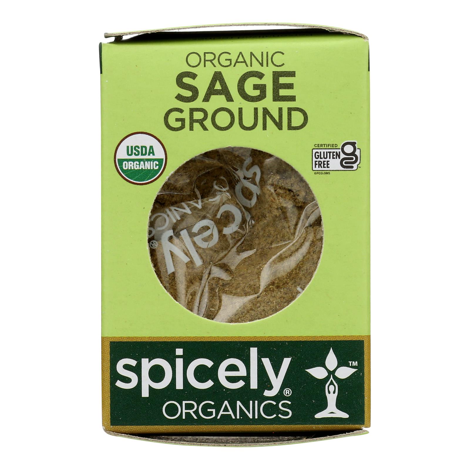 Spicely Organics - Organic Sage - Ground - Case of 6 - 0.3 oz.