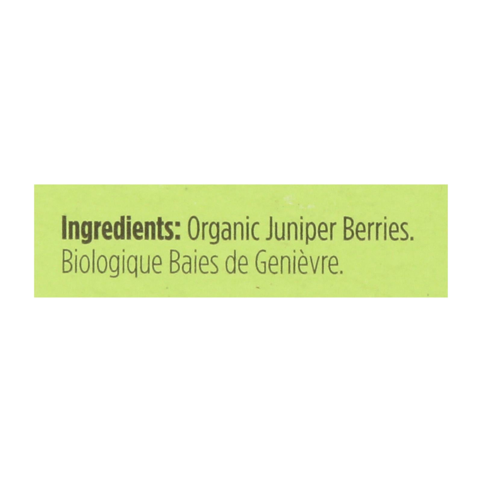 Spicely Organics - Organic Juniper Berries - Case of 6 - 0.2 oz.