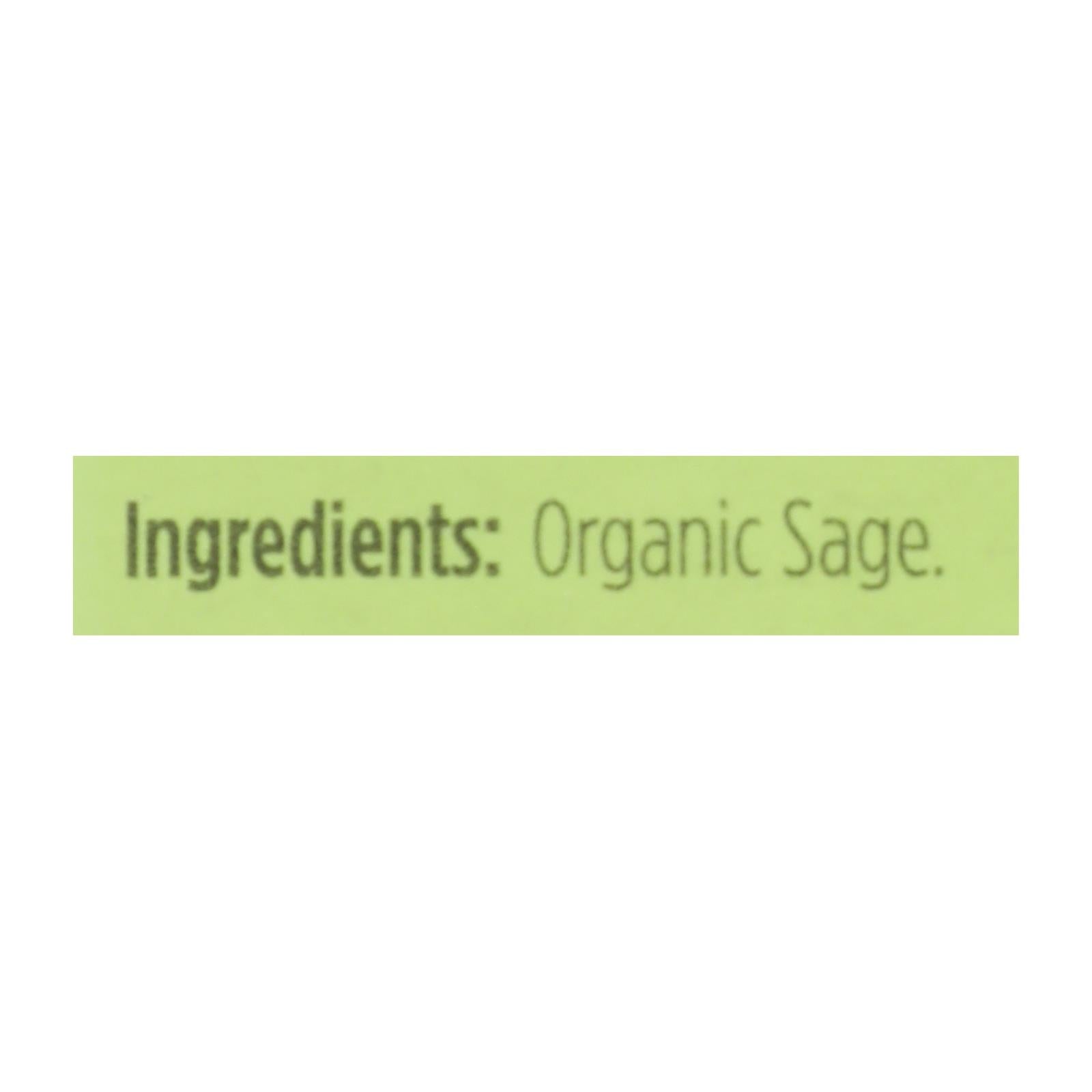 Spicely Organics - Organic Sage - Rubbed - Case of 6 - 0.1 oz.