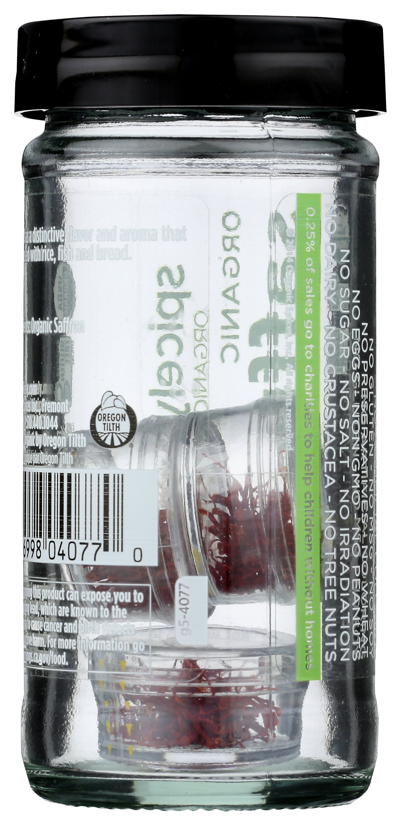 SPICELY ORGANICS SEASONING SAFFRON JAR ORG - Case of 3