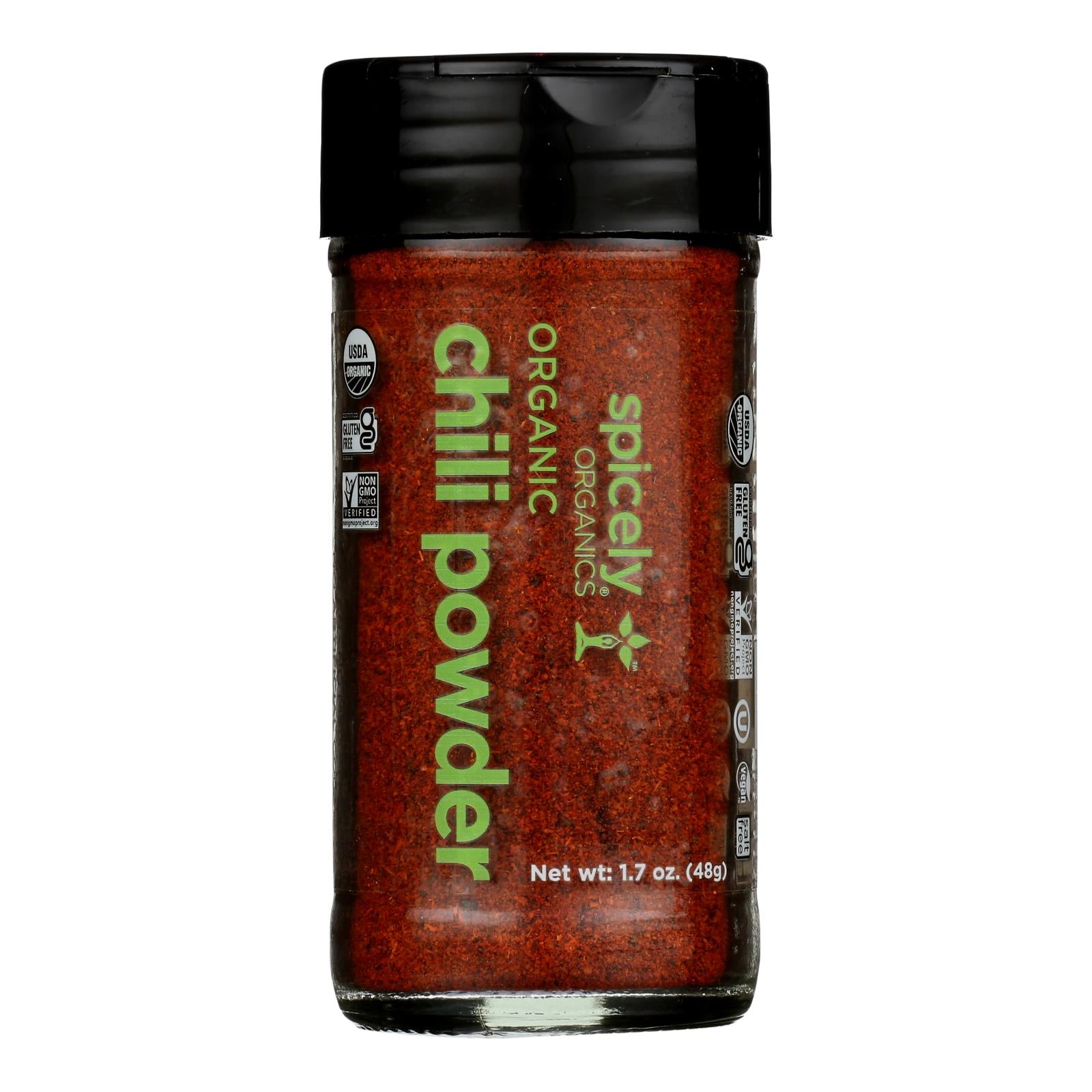 Spicely Organics - Organic Chili - Powder - Case Of 3 - 1.7 Oz.