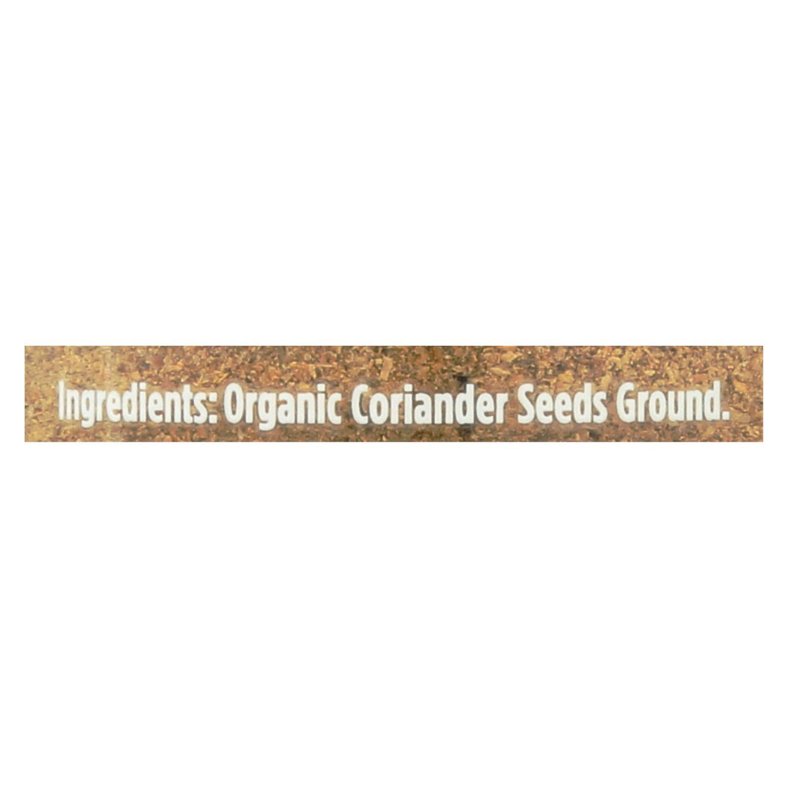 Spicely Organics - Organic Coriander - Ground - Case Of 3 - 1.4 Oz.