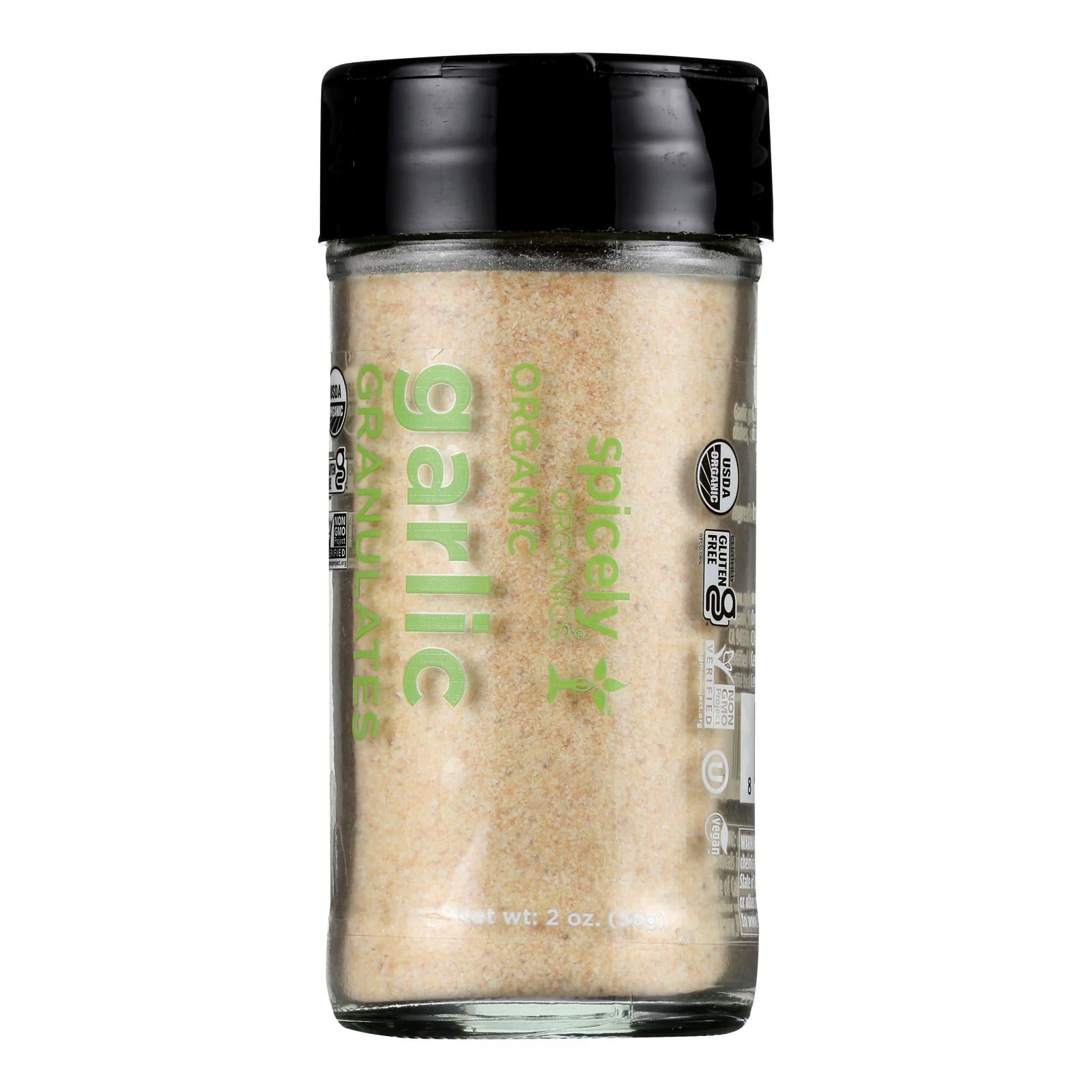 Spicely Organics - Organic Garlic - Granulates - Case Of 3 - 2 Oz.