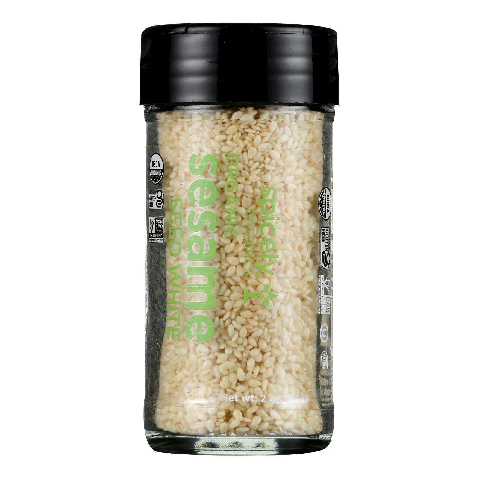 Spicely Organics - Organic Sesame - White - Case Of 3 - 2 Oz.