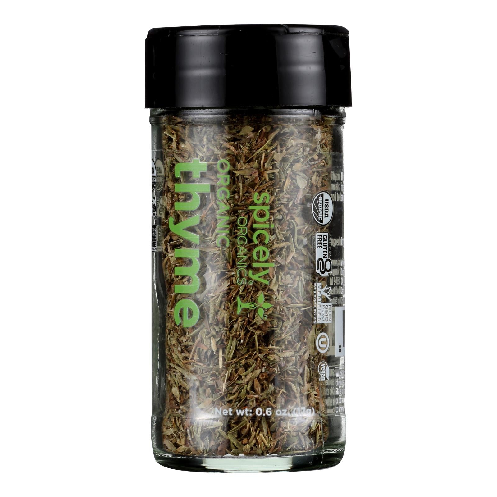 Spicely Organics - Organic Thyme - Case Of 3 - 0.6 Oz.