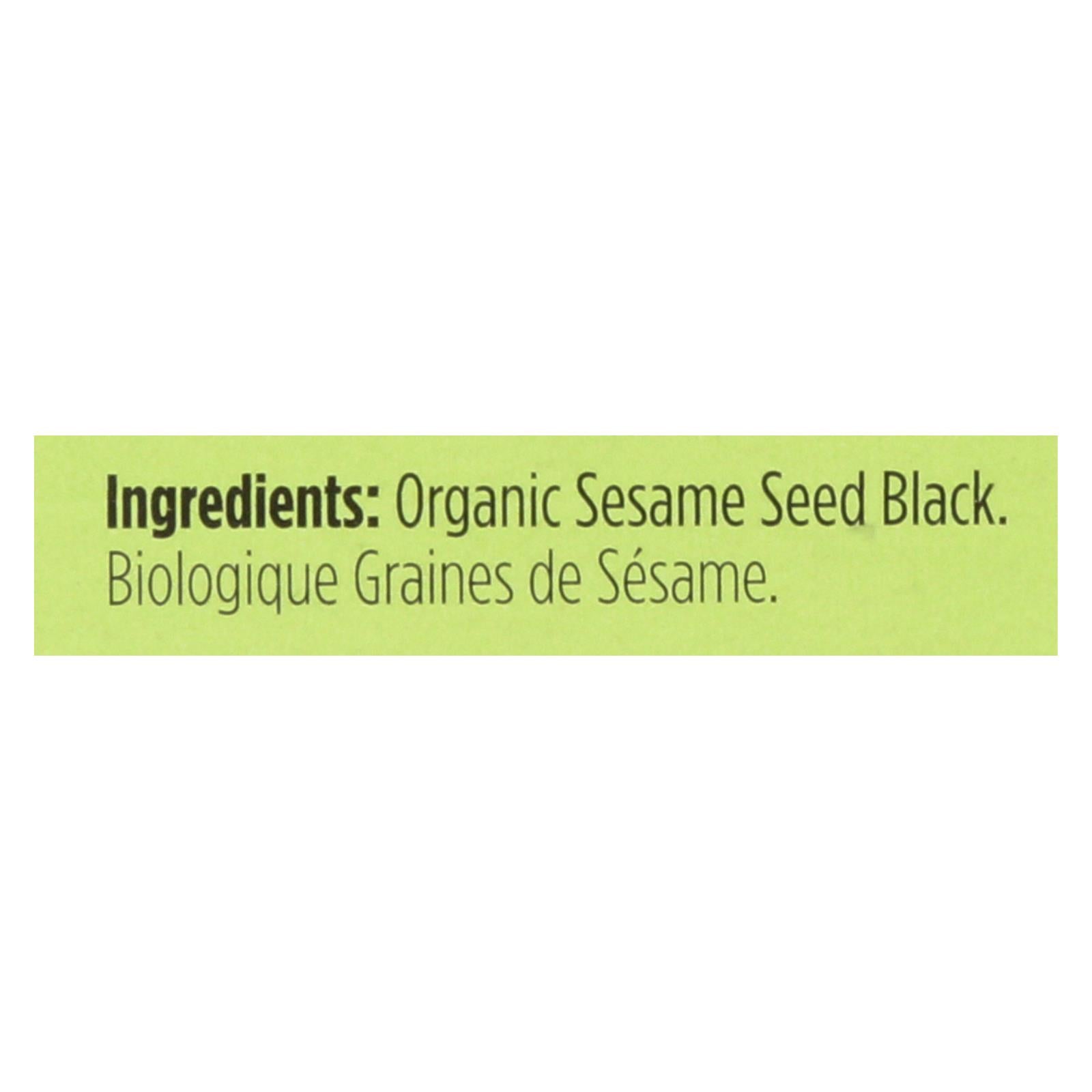 Spicely Organics - Organic Sesame Seed - Black - Case of 6 - 0.45 oz.