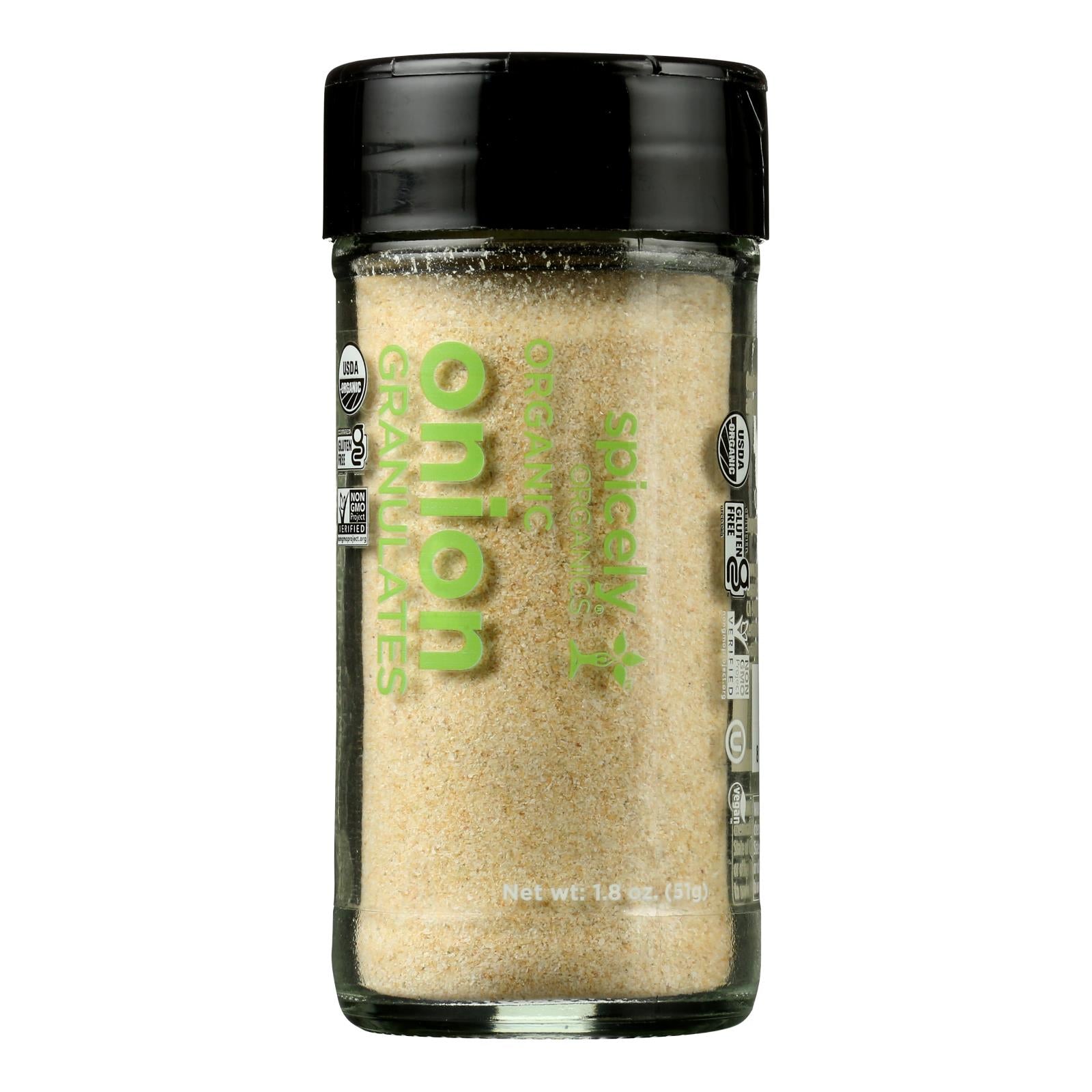 Spicely Organics - Organic Onion - Granulates - Case Of 3 - 1.8 Oz.