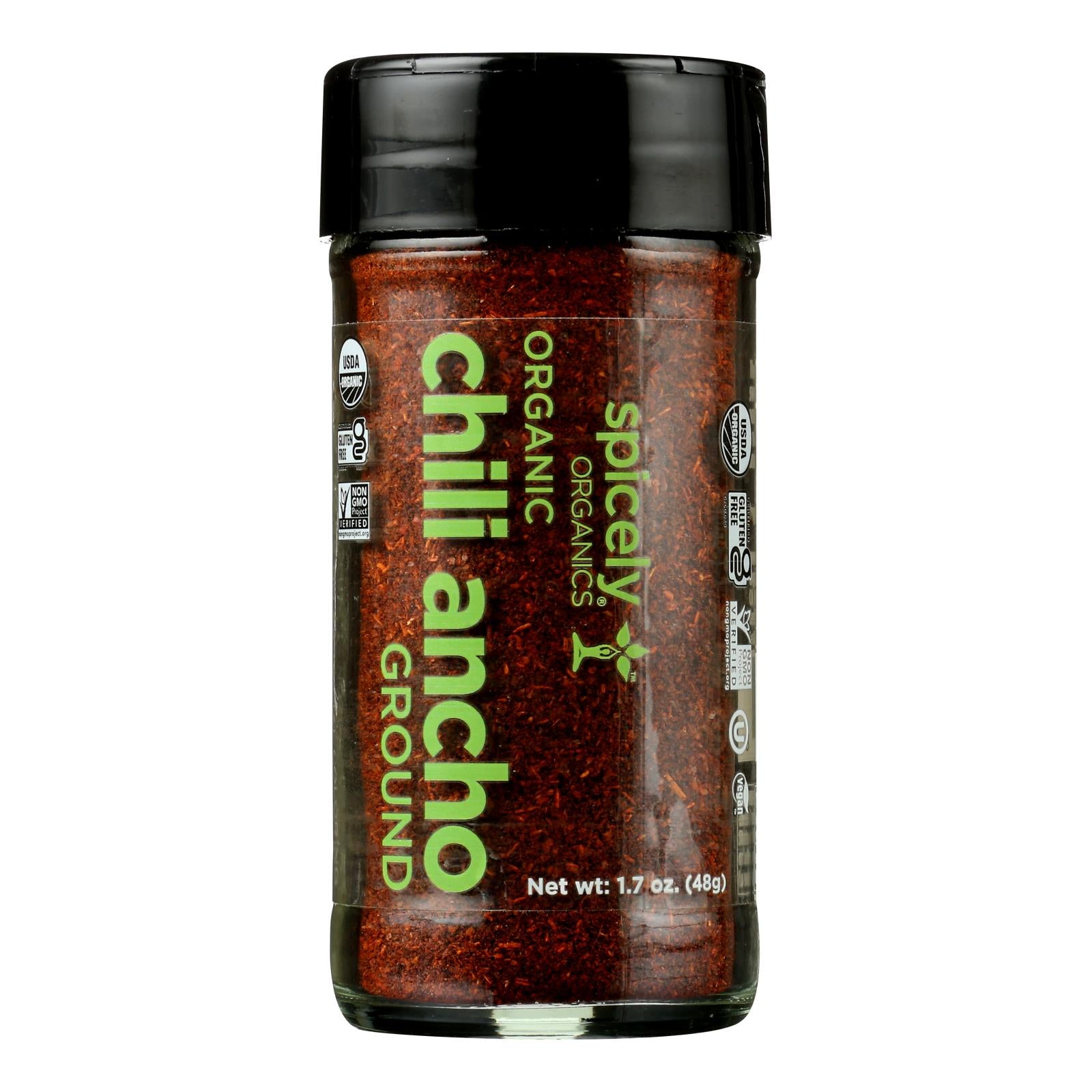 Spicely Organics - Organic Org Chili Ancho Ground - Case Of 3 - 1.7 Oz.