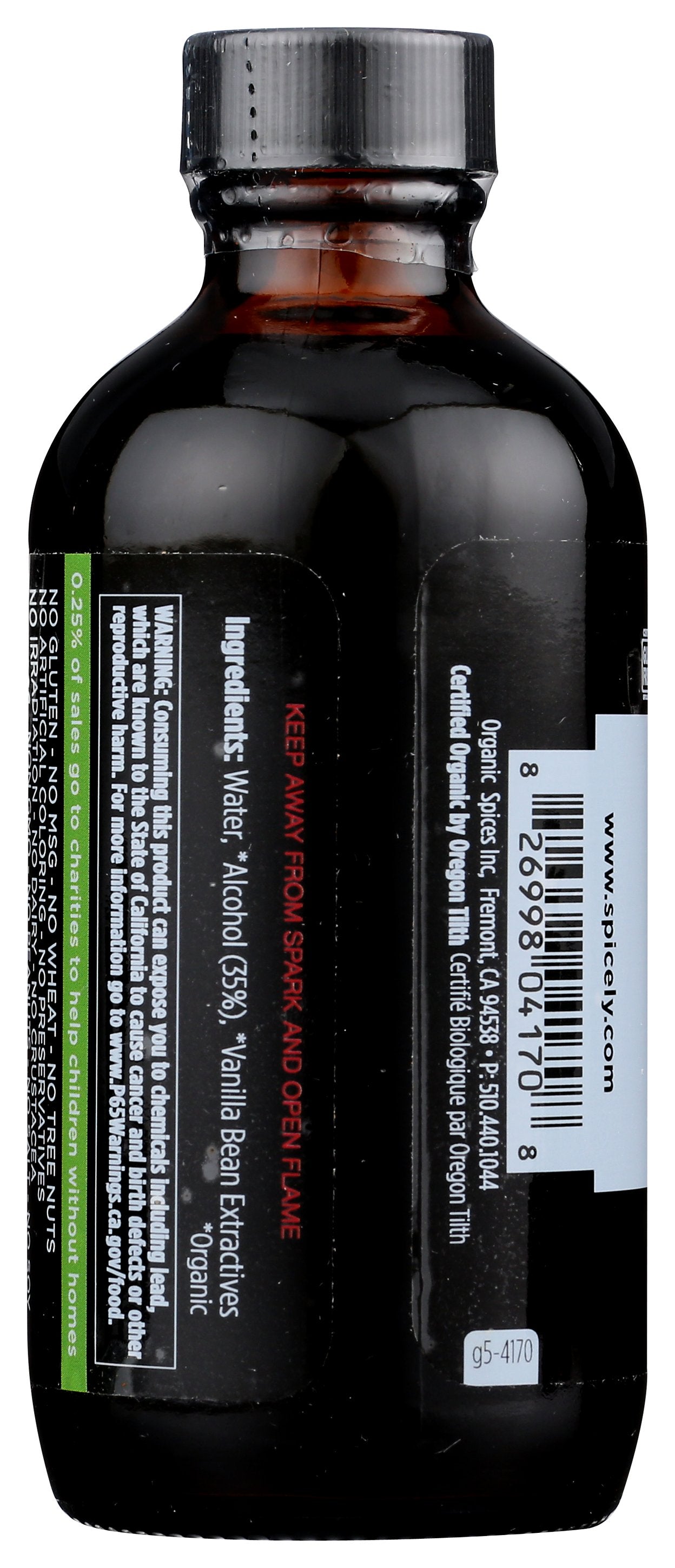SPICELY ORGANICS SPICE VANILLA EXTRACT JAR - Case of 3