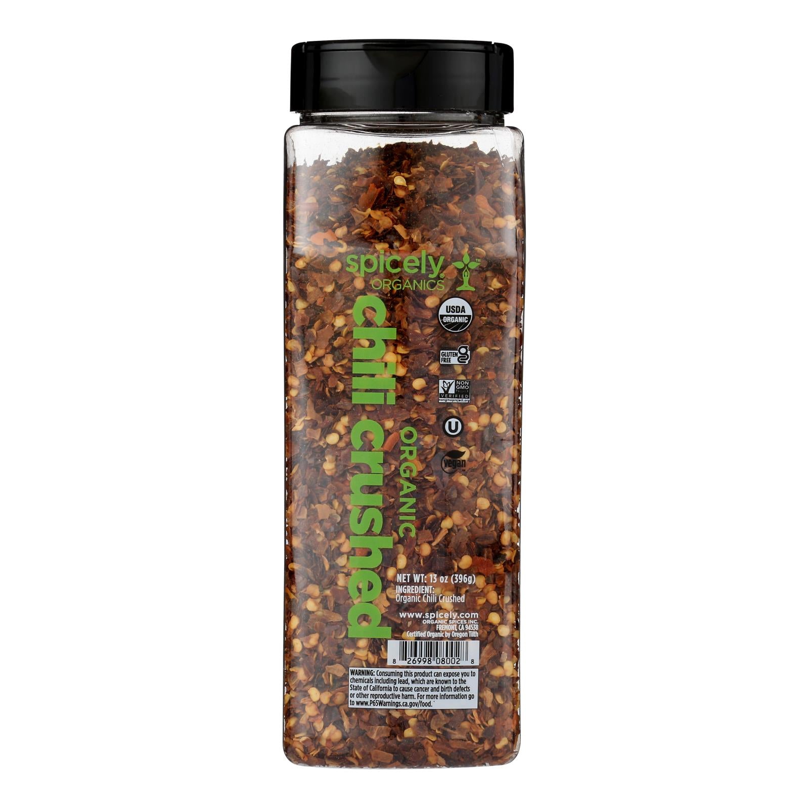Spicely Organics - Chili Organic Crushed - Case of 2-13 Ounces