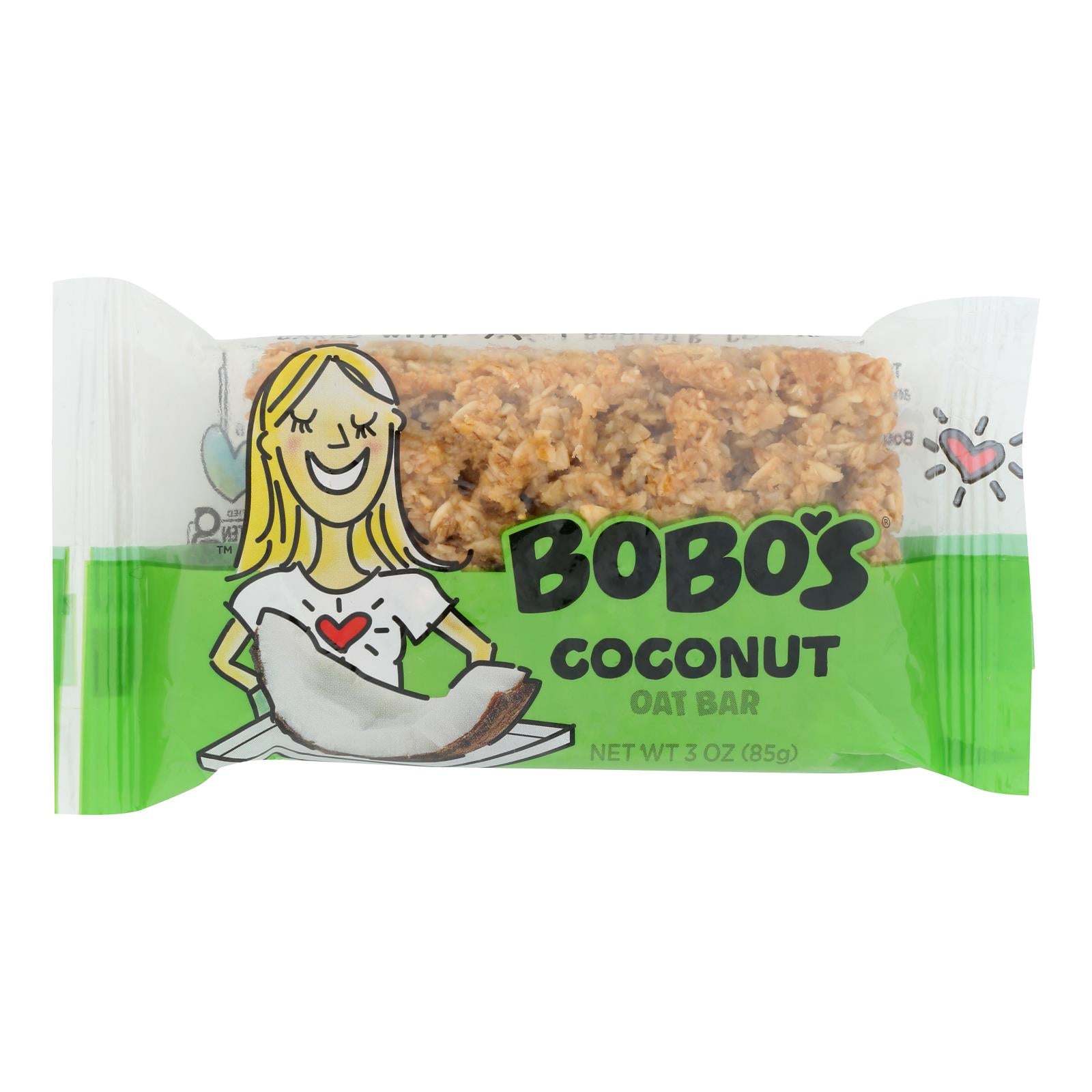 Bobo's Oat Bars - All Natural - Coconut - 3 Oz Bars - Case Of 12