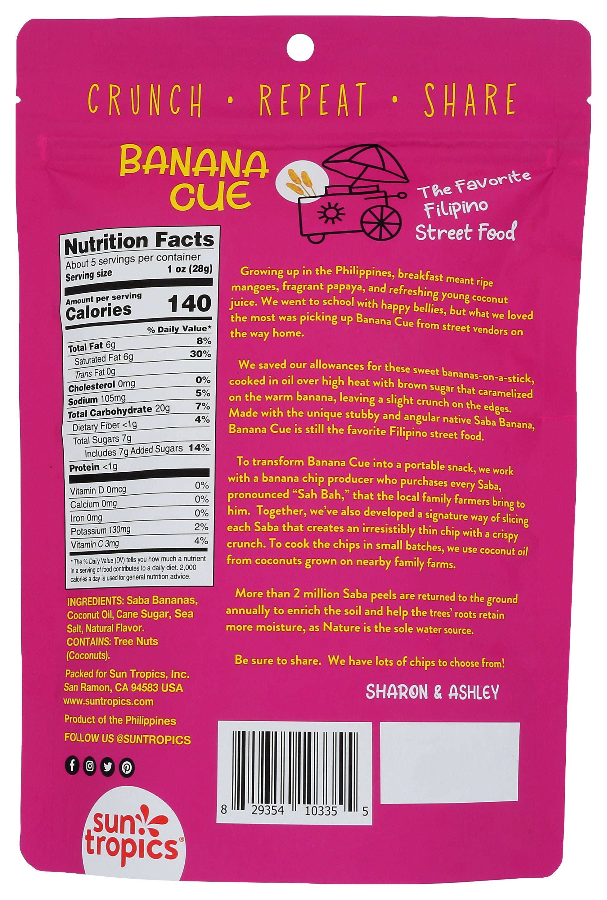 SUN TROPICS CHIPS BANANA SLTD CARAMEL - Case of 12