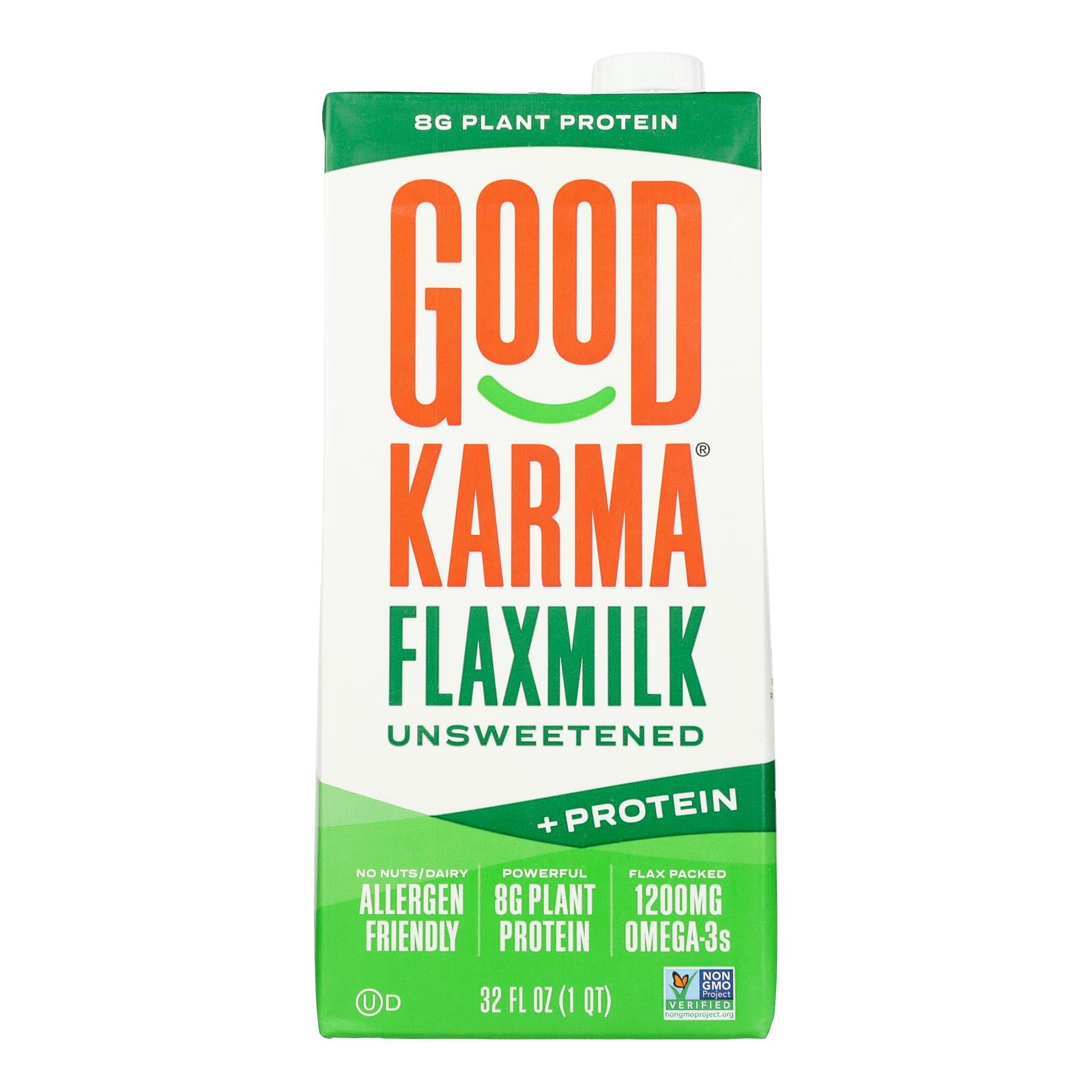 Good Karma Flax Milk - Protein - Vanilla - Case Of 6 - 32 Fl Oz