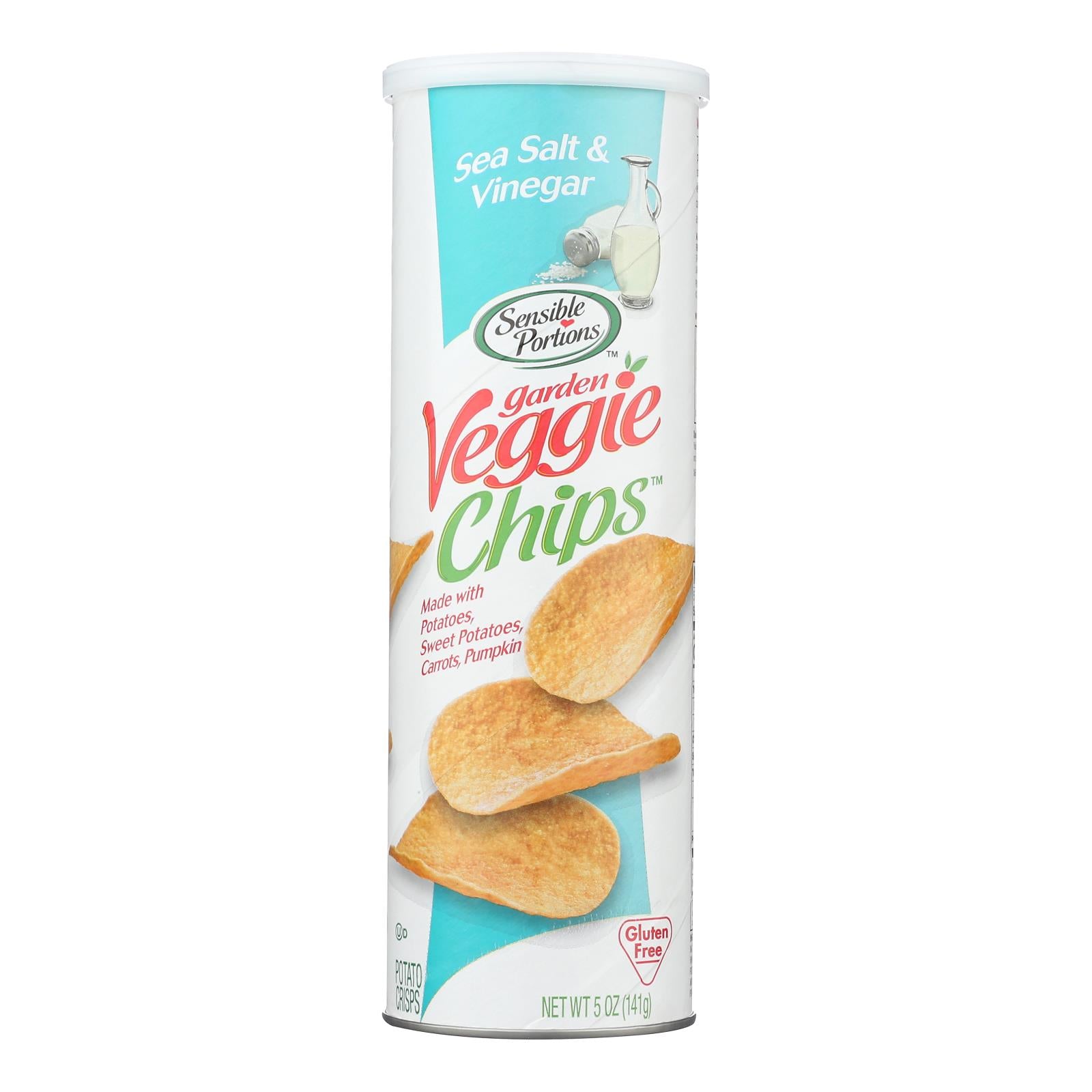 Sensible Portions Sea Salt & Vinegar Garden Veggie Chips  - Case Of 12 - 5 Oz