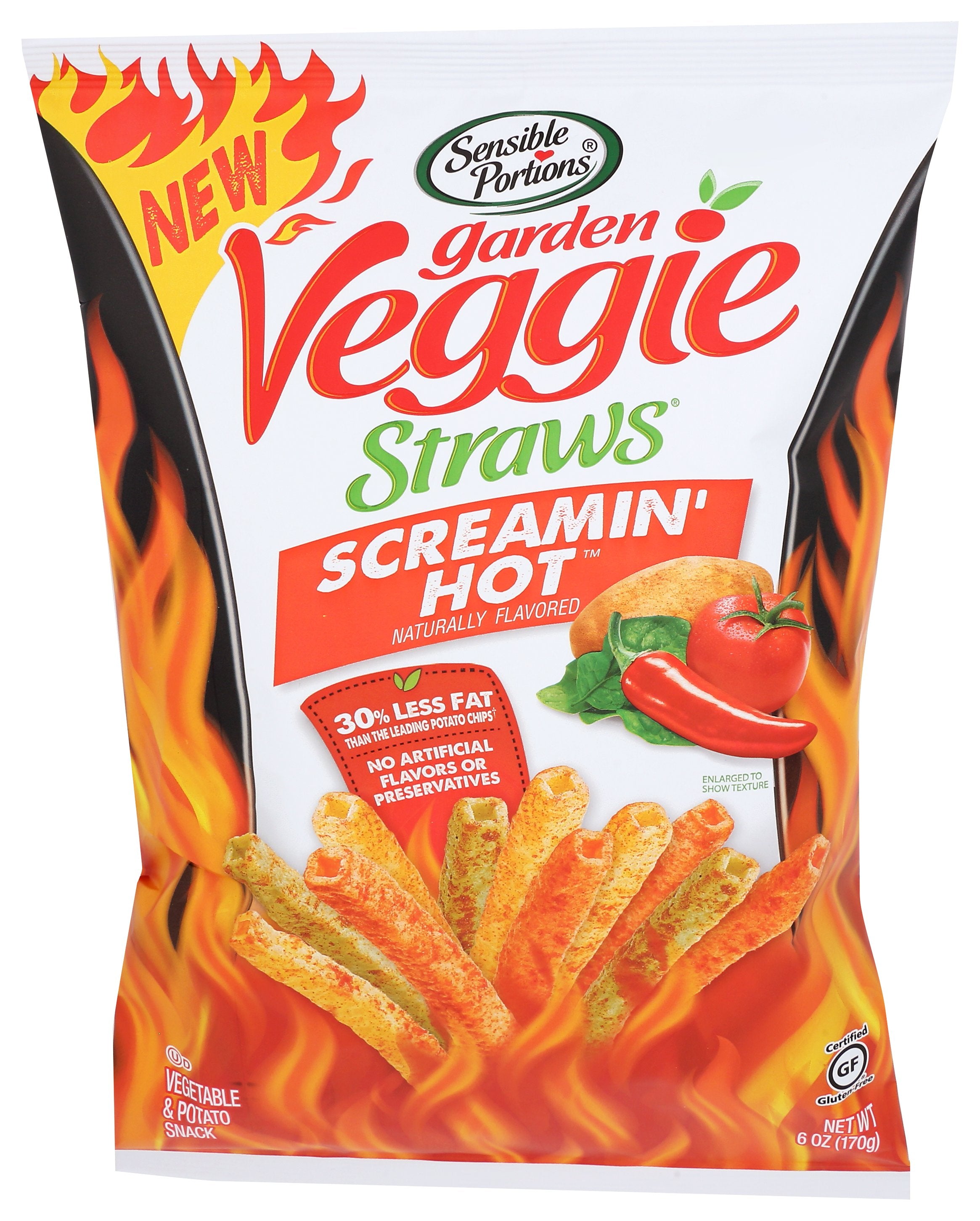 SENSIBLE PORTIONS STRAWS VEGGIE SCRMIN HOT - Case of 6