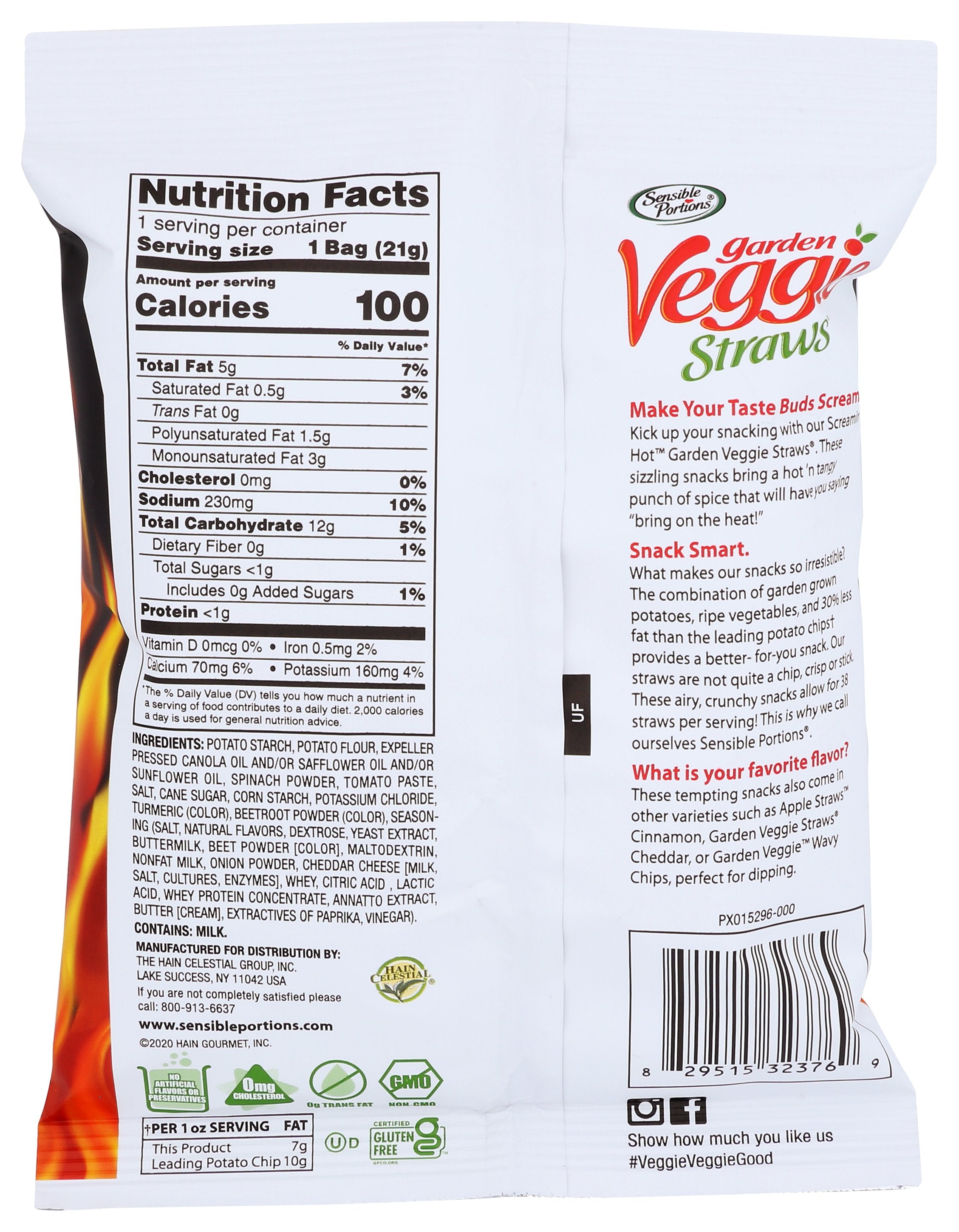 SENSIBLE PORTIONS CHIPS GDRN VEG SCRM HOT - Case of 24