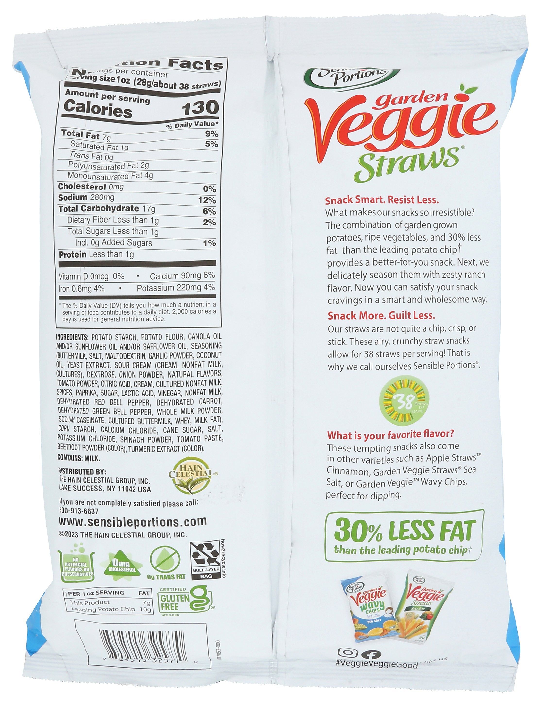 SENSIBLE PORTIONS VEGGIE STRAW ZSTY RNCH - Case of 8