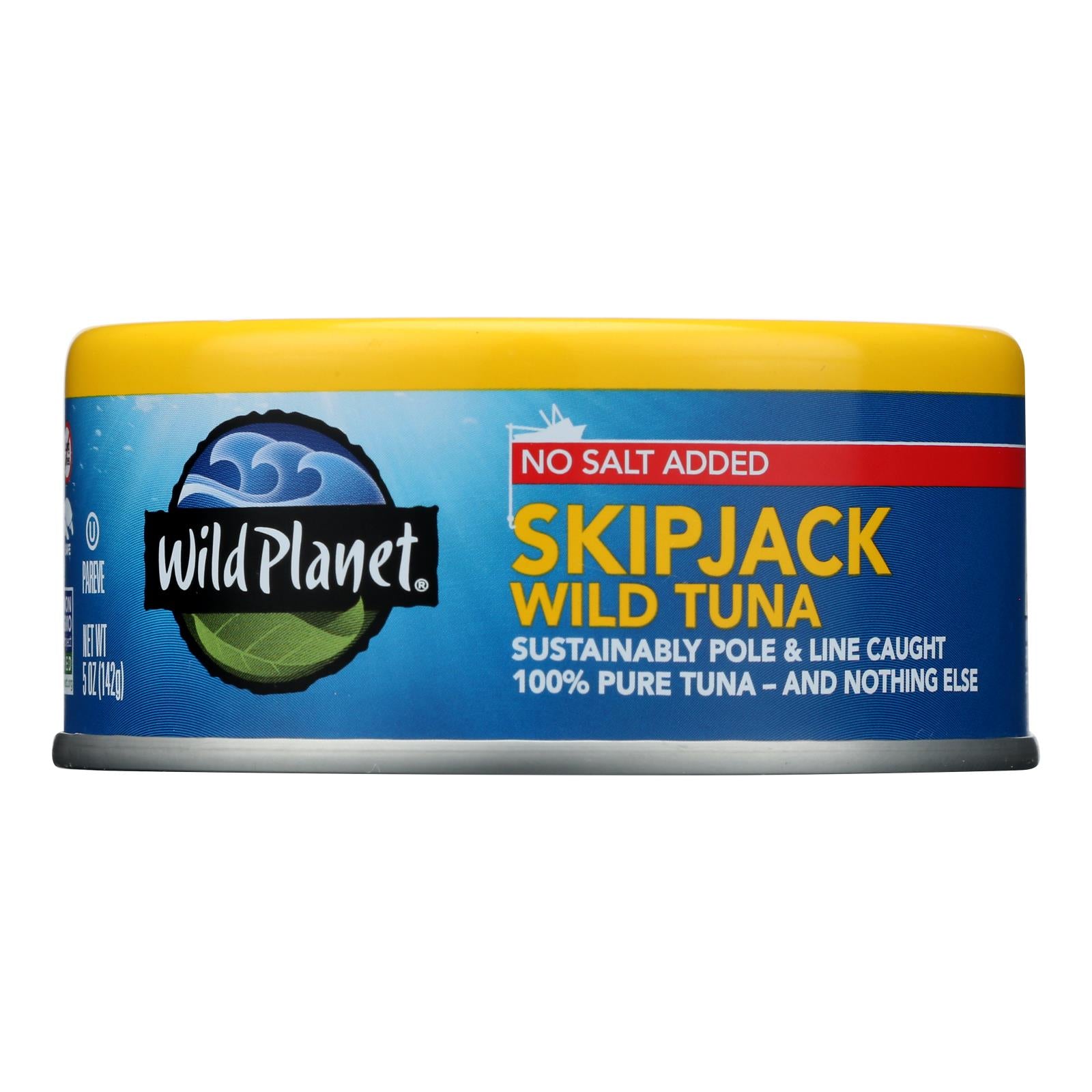 Wild Planet Wild Skipjack Light Tuna - No Salt Added - Case Of 12 - 5 Oz.