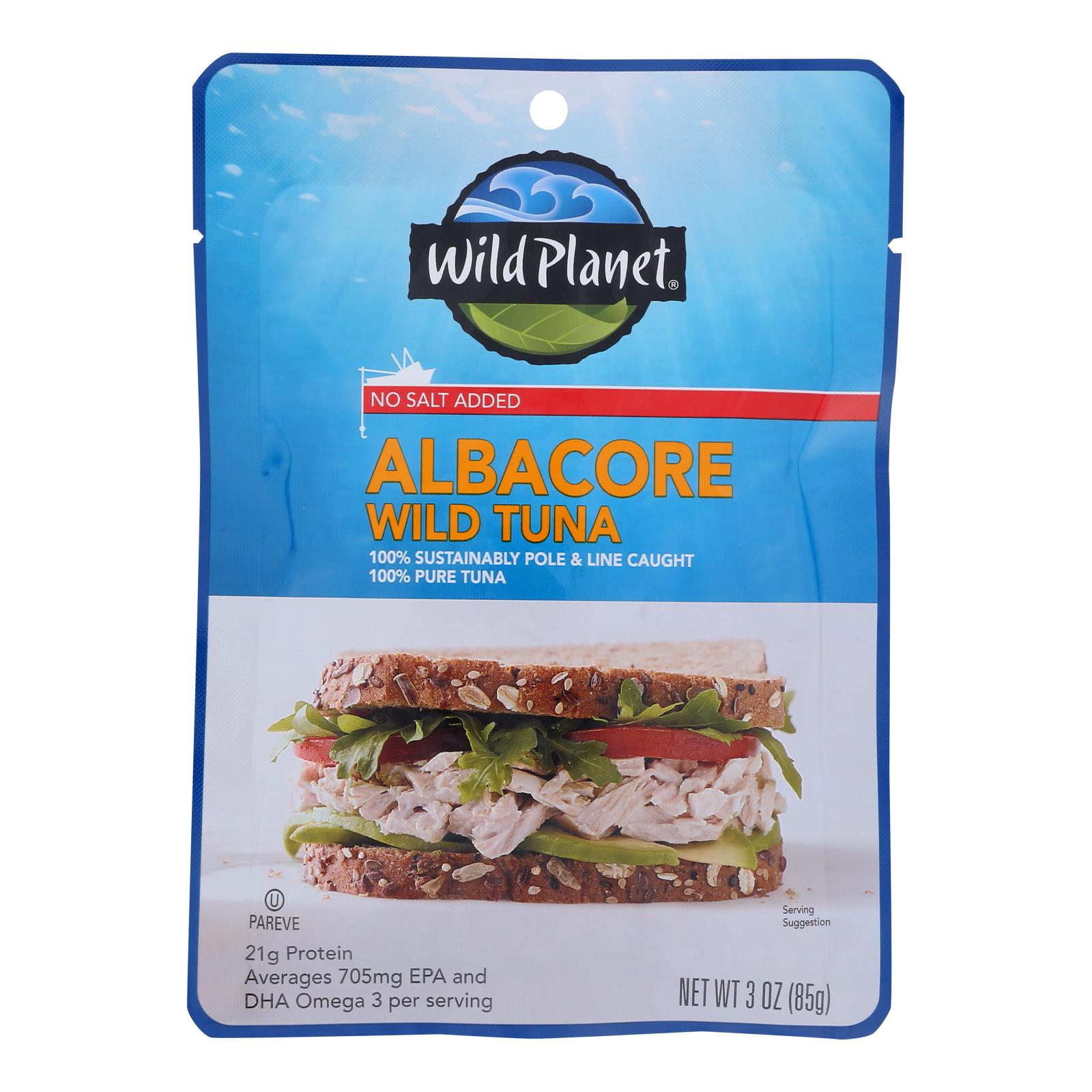 Wild Planet Wild Albacore Tuna With No Salt  - Case Of 24 - 3 Oz