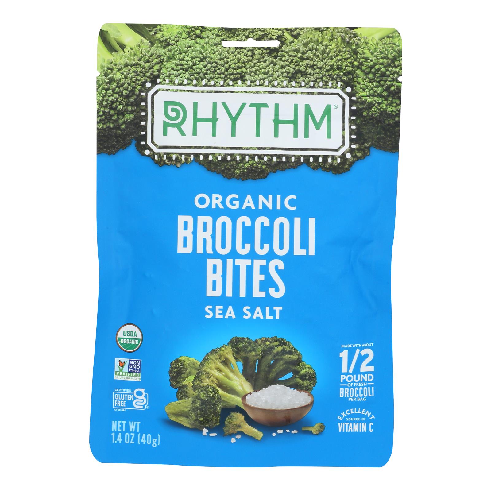 Rhythm Superfoods - Broc Bites Sea Salt - Case of 10-1.4 OZ