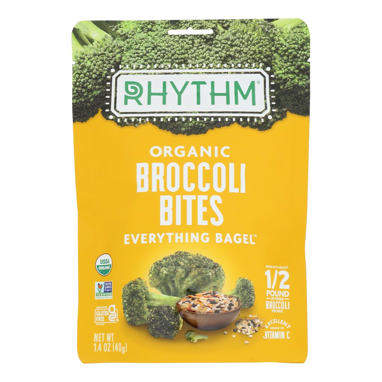 Rhythm Superfoods - Broc Bites Evthng Bgl - Case Of 10-1.4 Oz