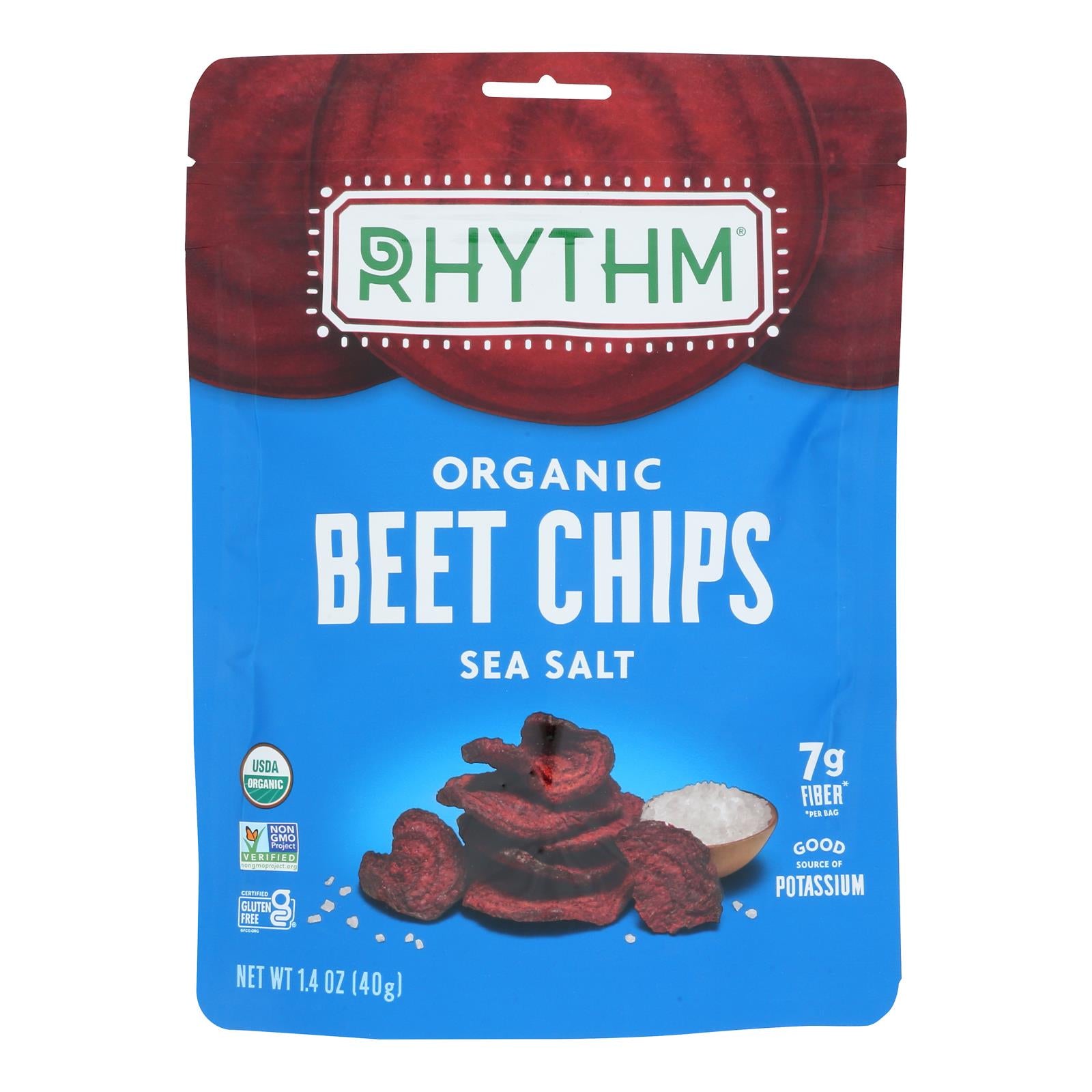 Rhythm Superfoods Sea Salt Beet Chips  - Case Of 12 - 1.4 Oz