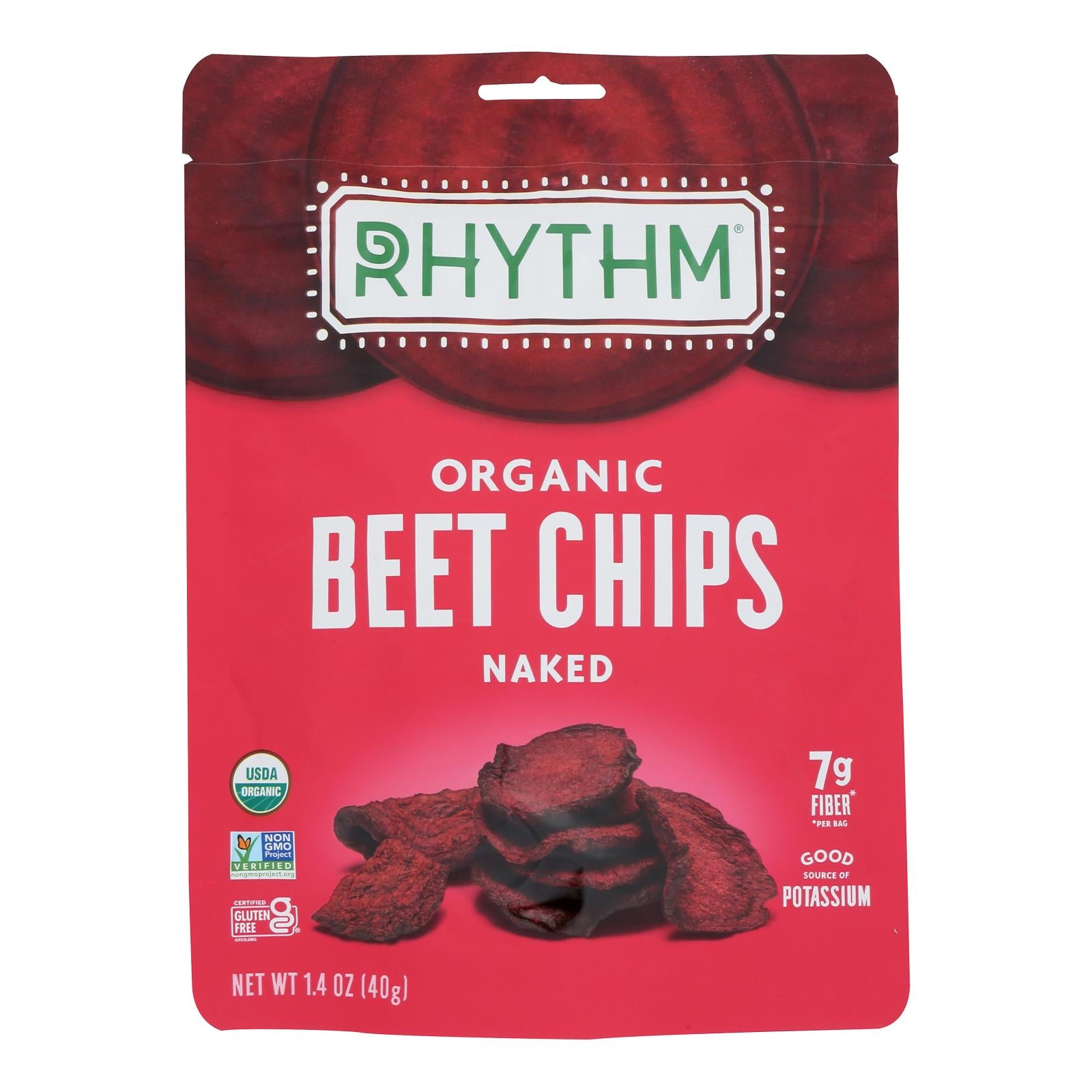 Rhythm Superfoods Naked Beet Chips  - Case Of 12 - 1.4 Oz
