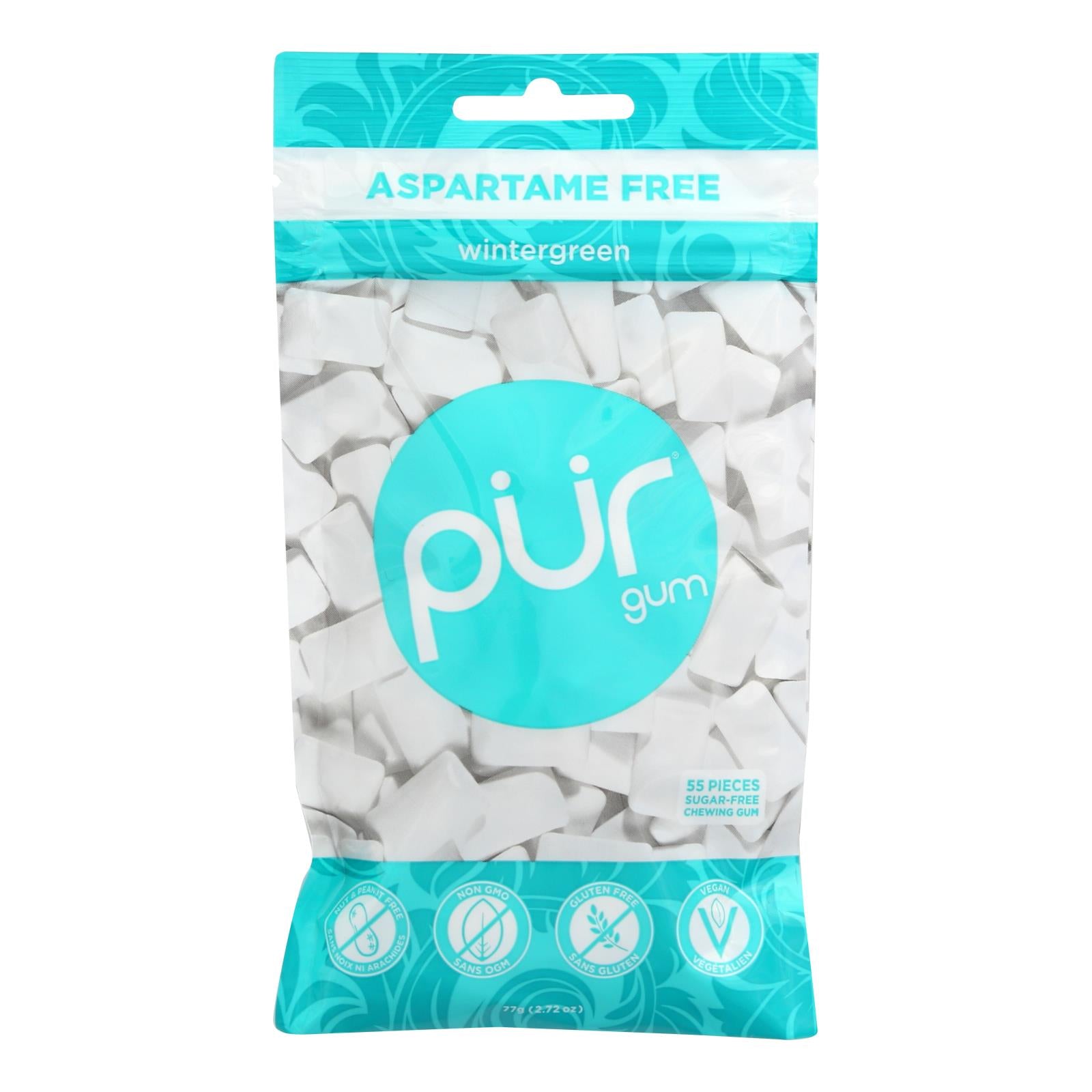 Pur Wintergreen Gum  - Case Of 12 - 2.72 Oz