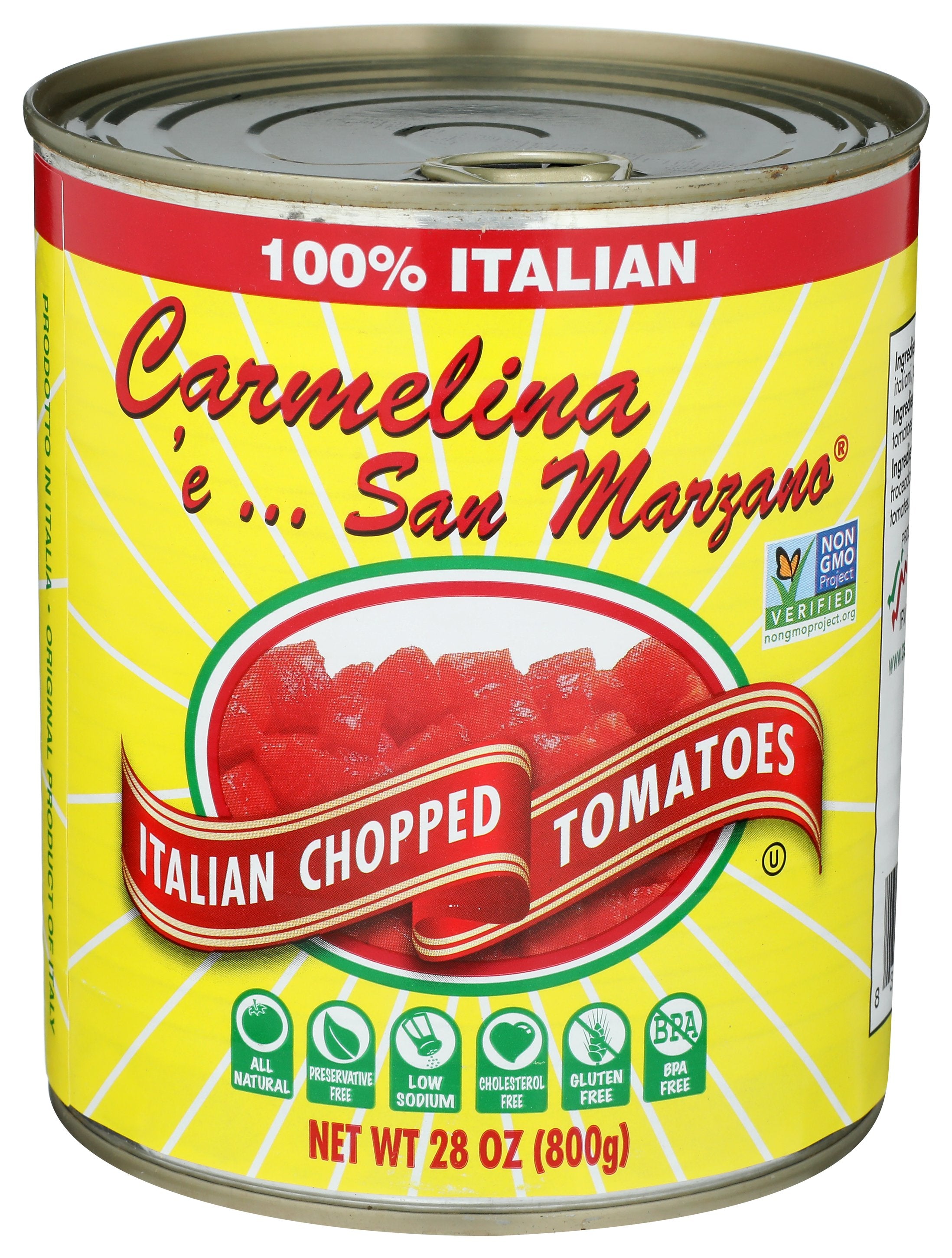 CARMELINA E SAN MARZANO TOMATO ITAL CHPD PURE - Case of 12 [ITALIAN CHOPPED TOMATOES IN PUREE - 28 OZ]