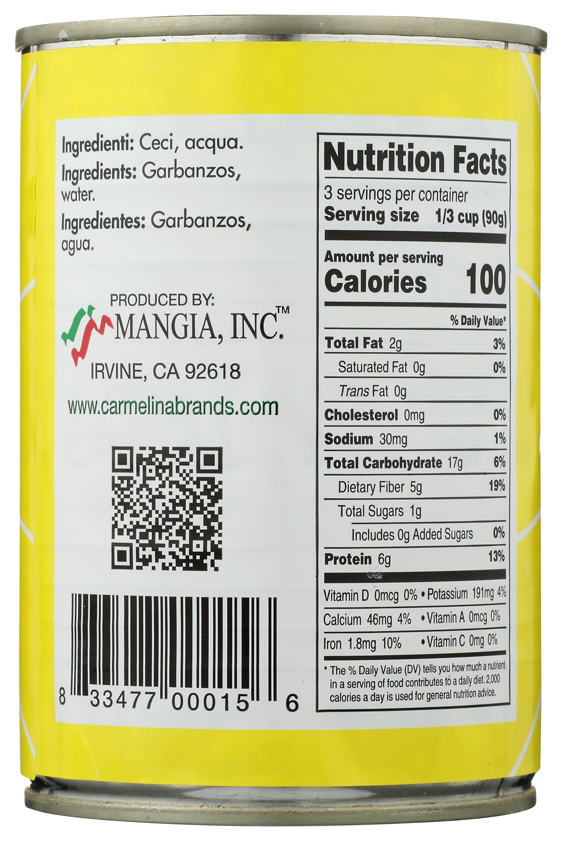CARMELINA BEAN GARBANZO ITALIAN CEC - Case of 12