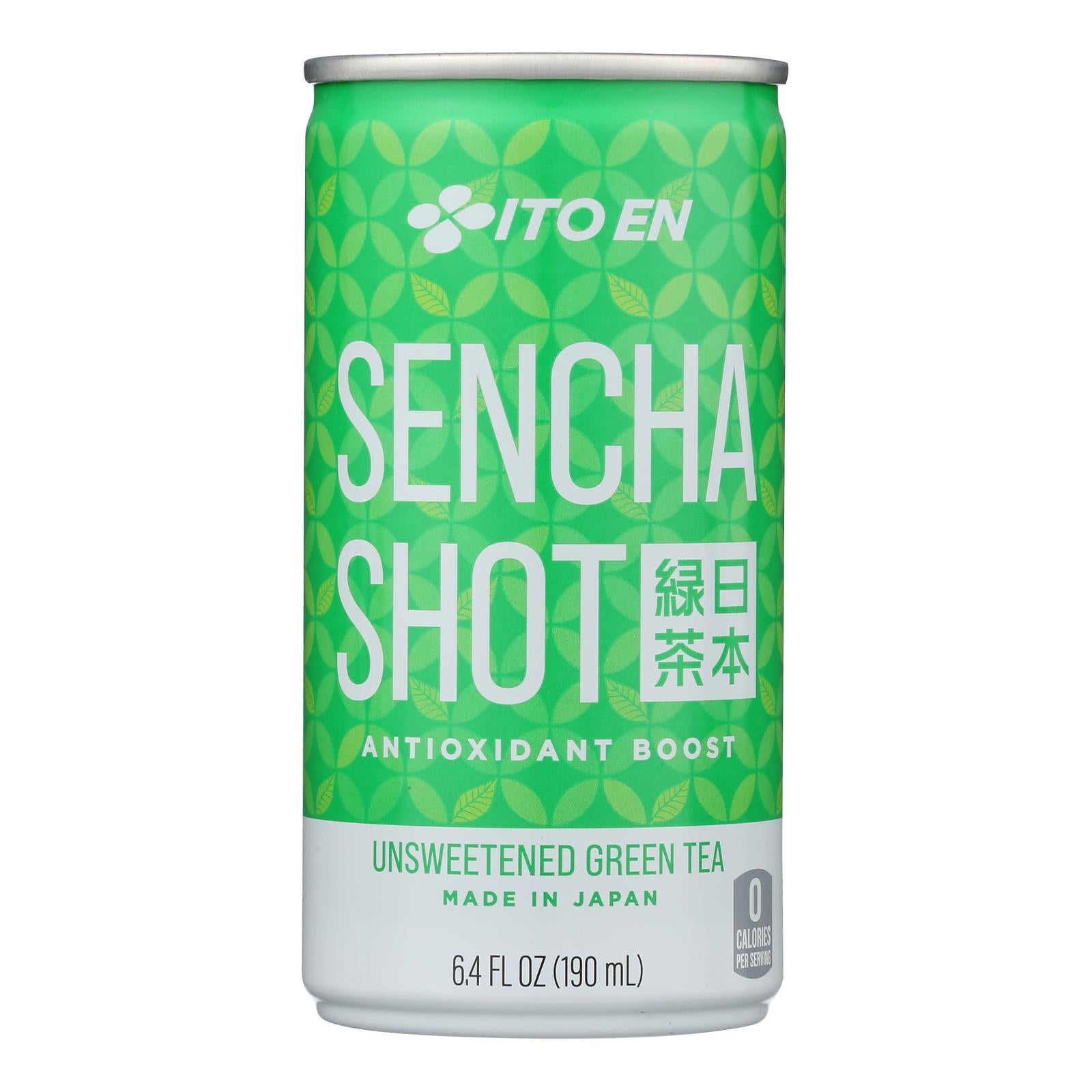 Ito En Unsweetened Japanese Green Tea Sencha Shot- Case of 30 - 6.4 oz