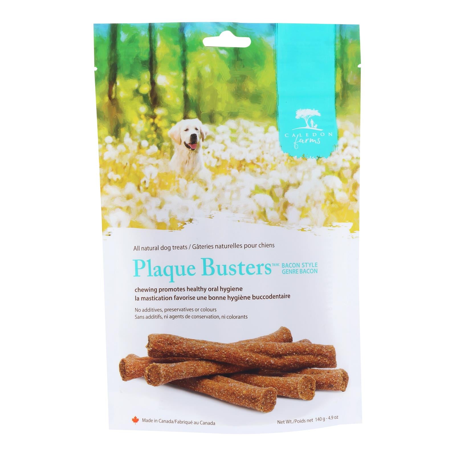 Caledon Farms - Dog Treat Plq Bst Bacon - Case of 4-4.9 OZ