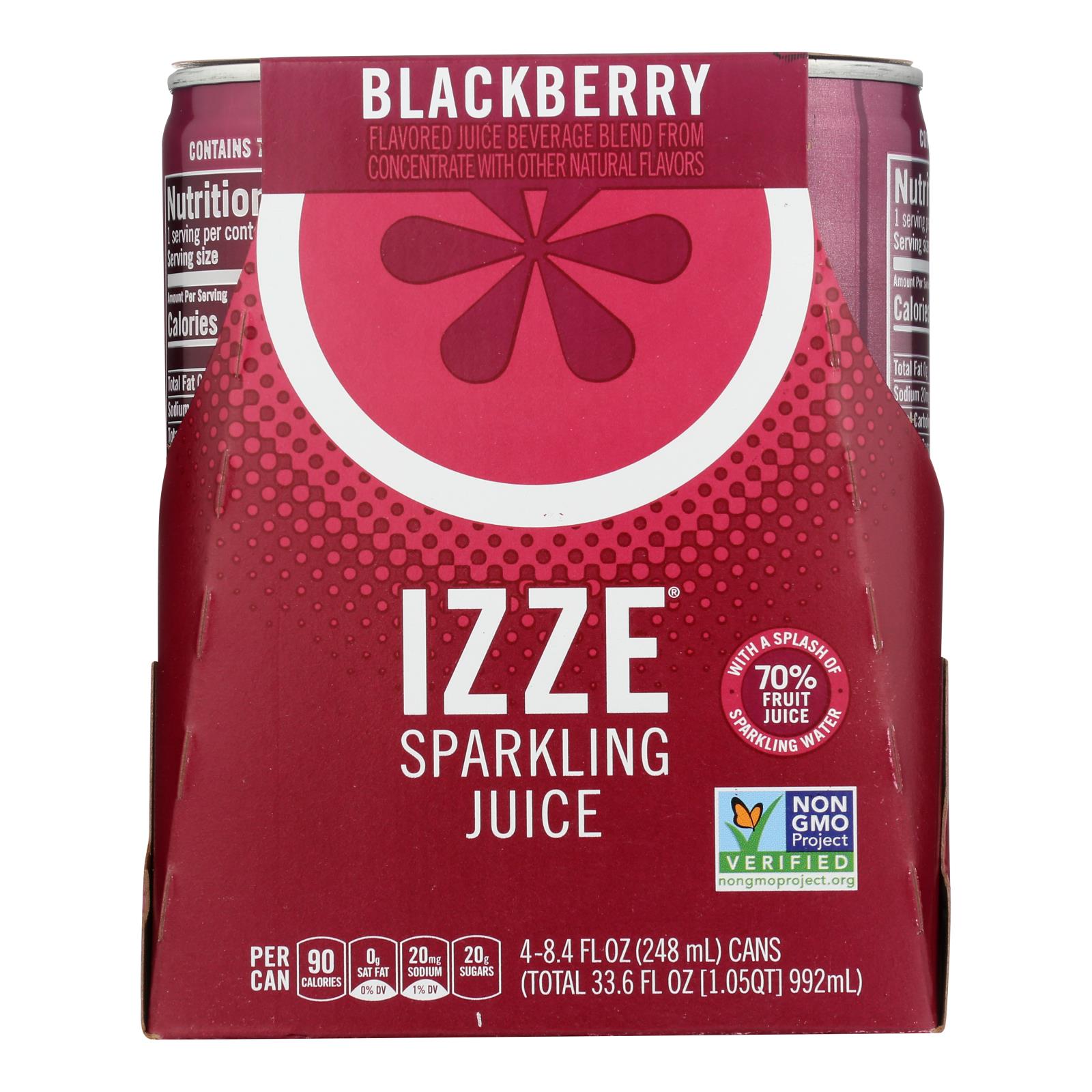 Izze - Can Sparkling Blackberry - Case of 6-4/8.4 fl oz.