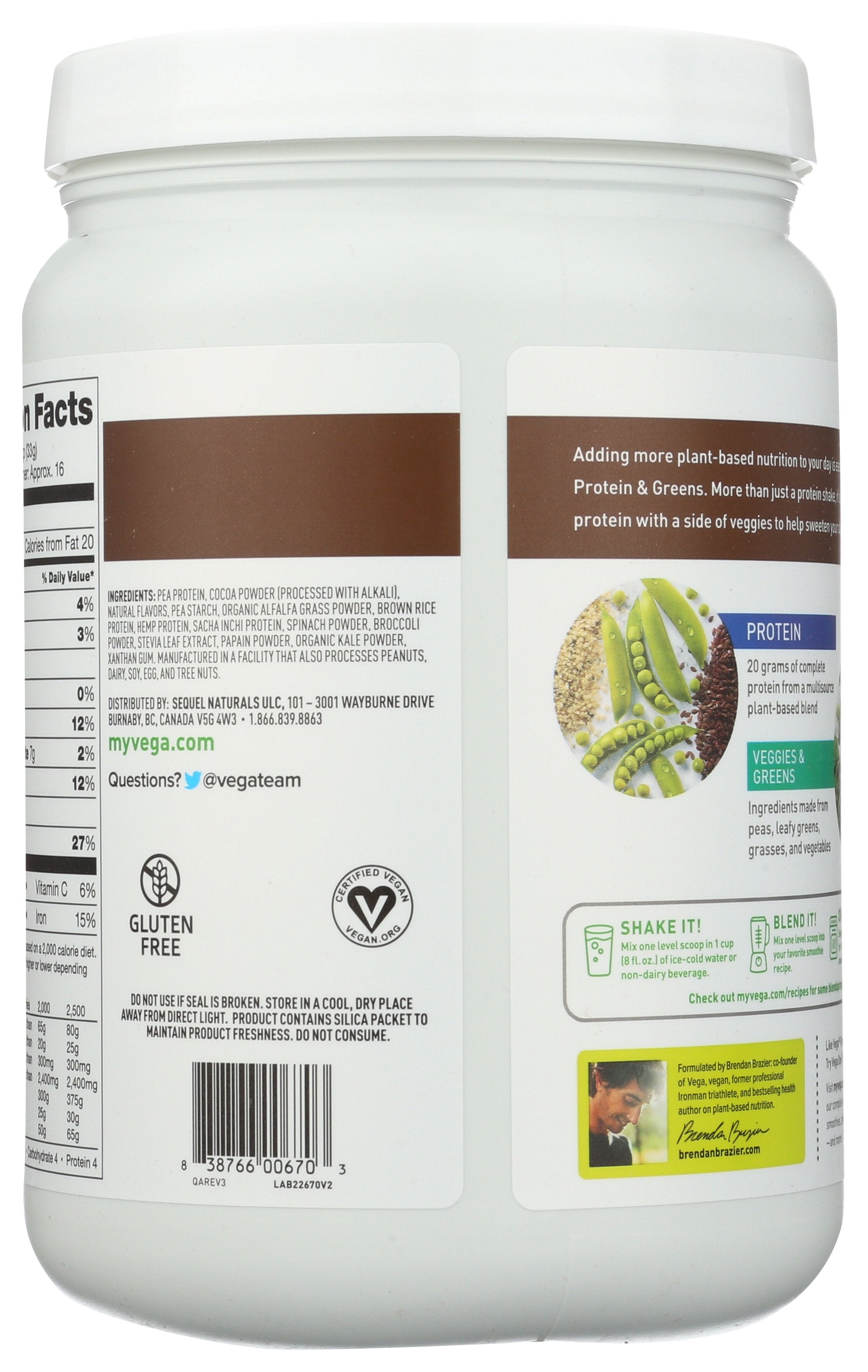 VEGA PROTEIN GREENS PWDR CHOC