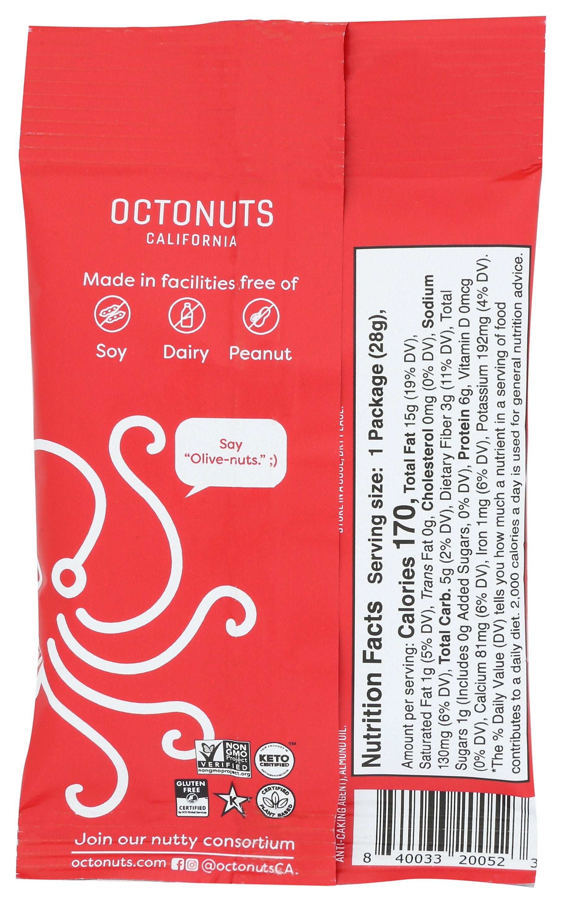 OCTONUTS ALMONDS OLV OIL LMN RSTD - Case of 12