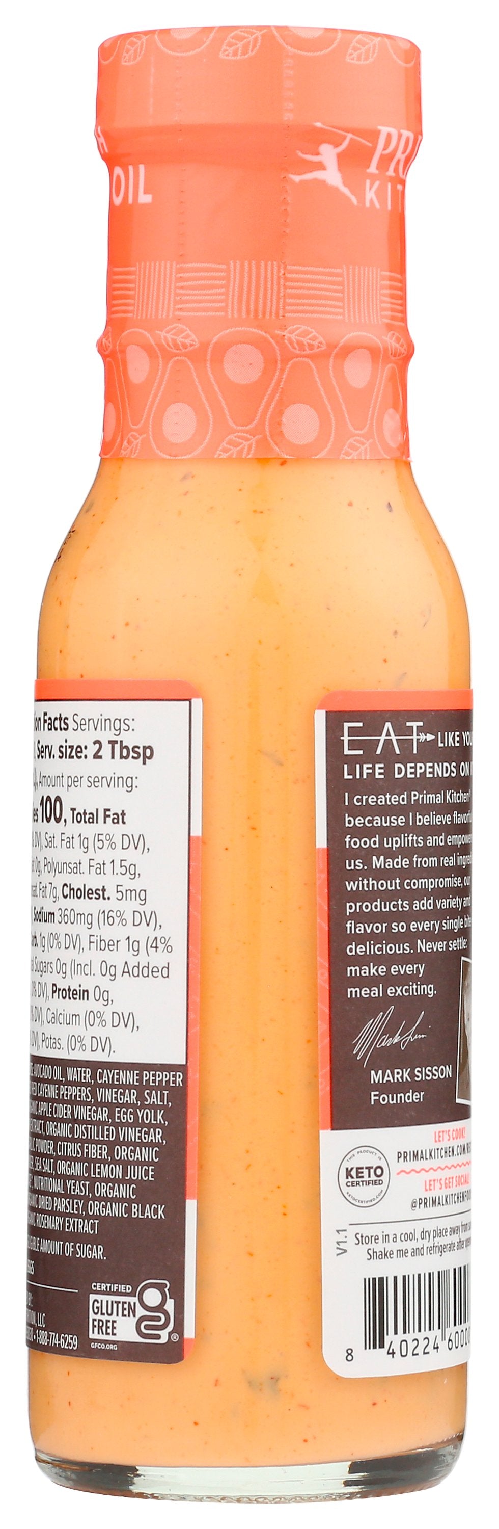 PRIMAL KITCHEN DRESSING BFFLO RNCH W AO - Case of 6