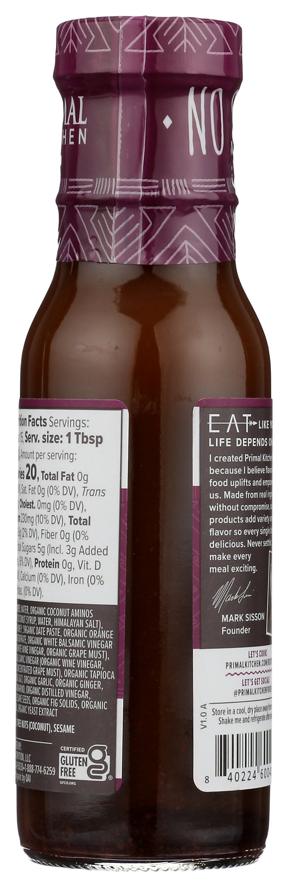 PRIMAL KITCHEN SAUCE NO SOY HNY TERIYAKI - Case of 6