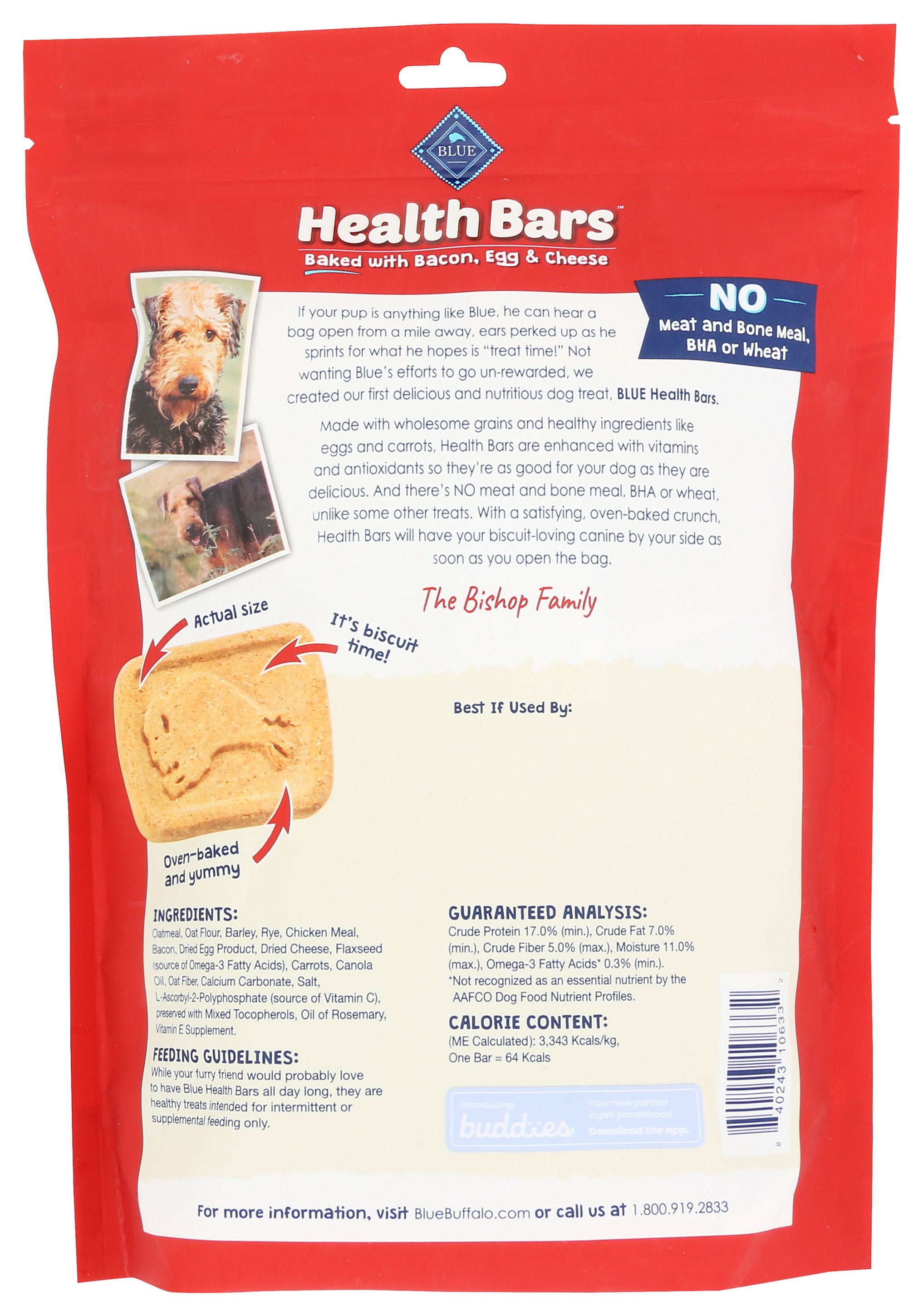BLUE BUFFALO BAR DOG HEALTH EGG CHSE - Case of 4