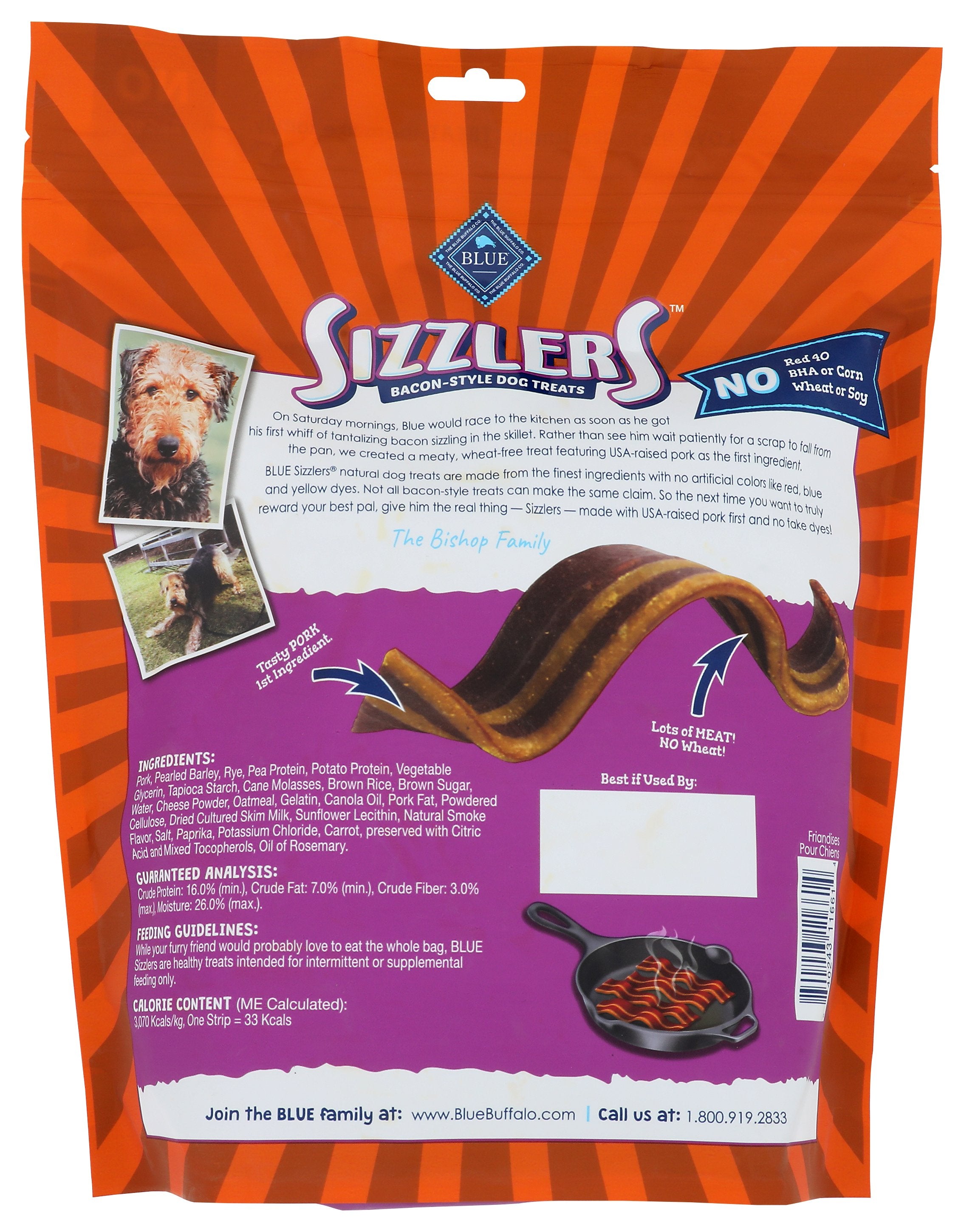 BLUE BUFFALO TREAT DOG BCN SIZZLERS - Case of 4