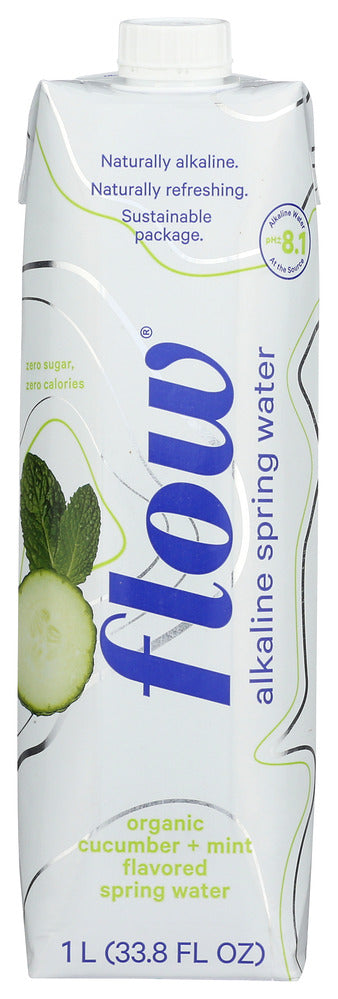 Flow Water Water Alkaline Cucumber Mint Organic - Case of 12 - 33.8 fl oz