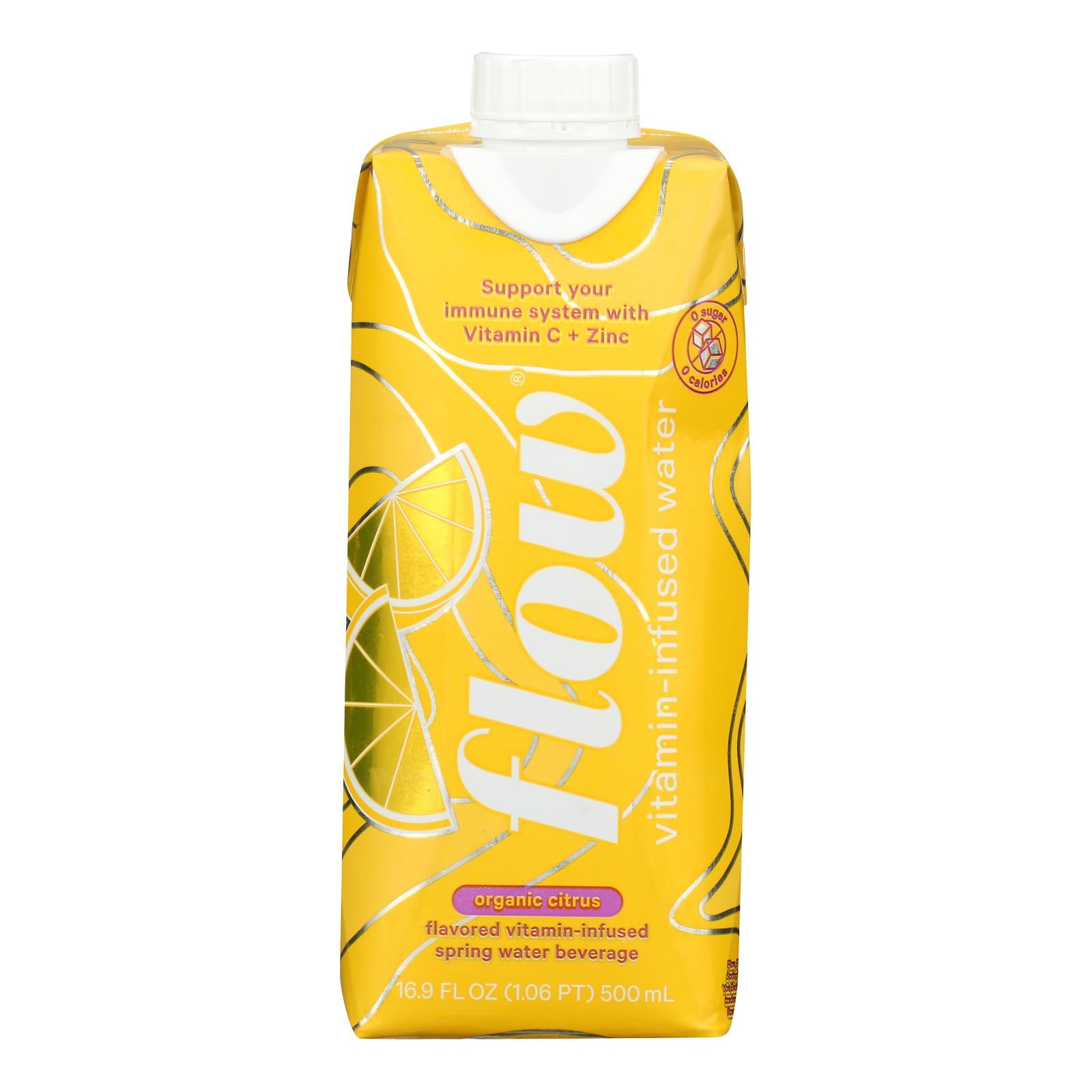 Flow - Vitamin Infused Water Organic Citrus - Case of 12 - 500 ML