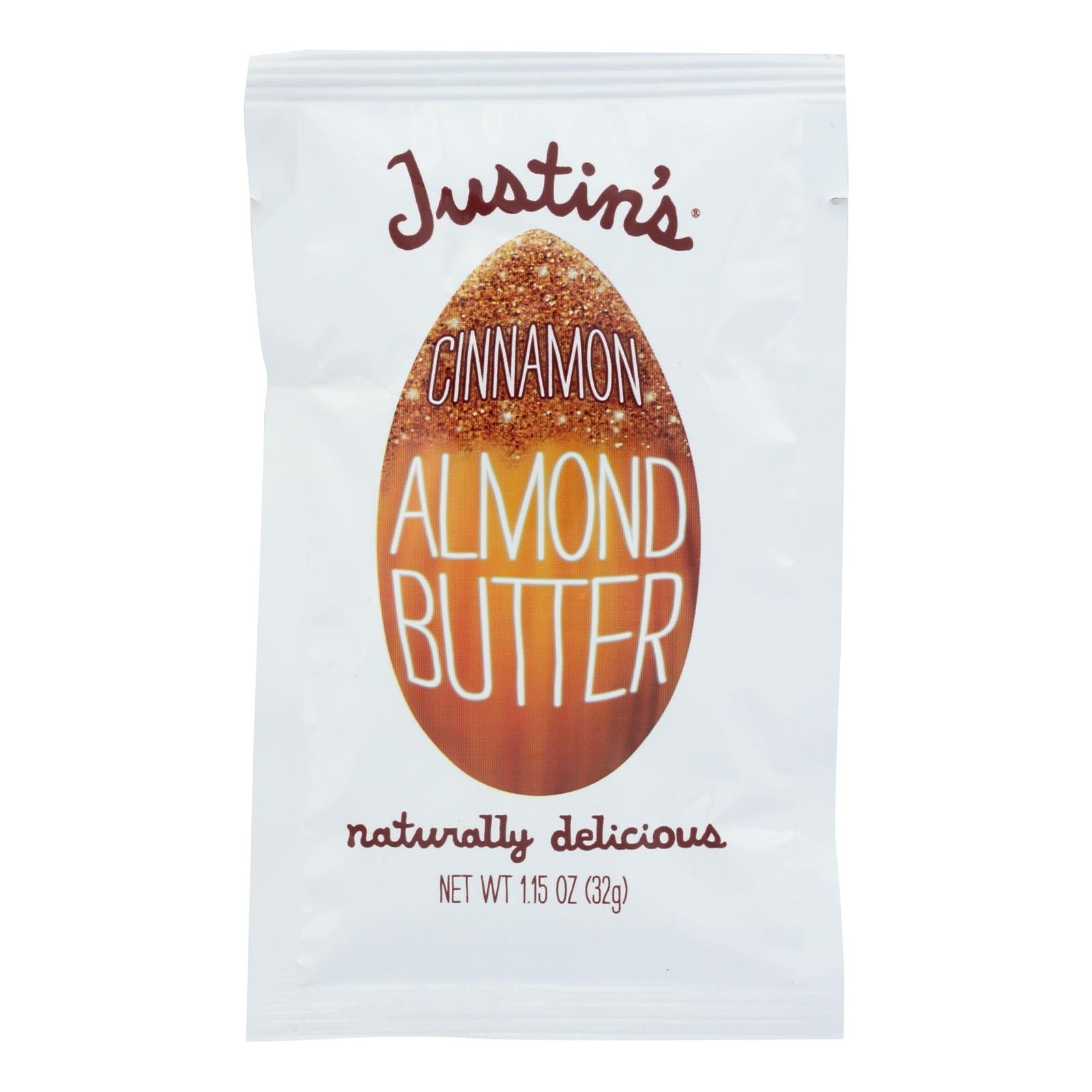 Justin's Nut Butter Squeeze Pack - Almond Butter - Cinnamon - Case Of 10 - 1.15 Oz.