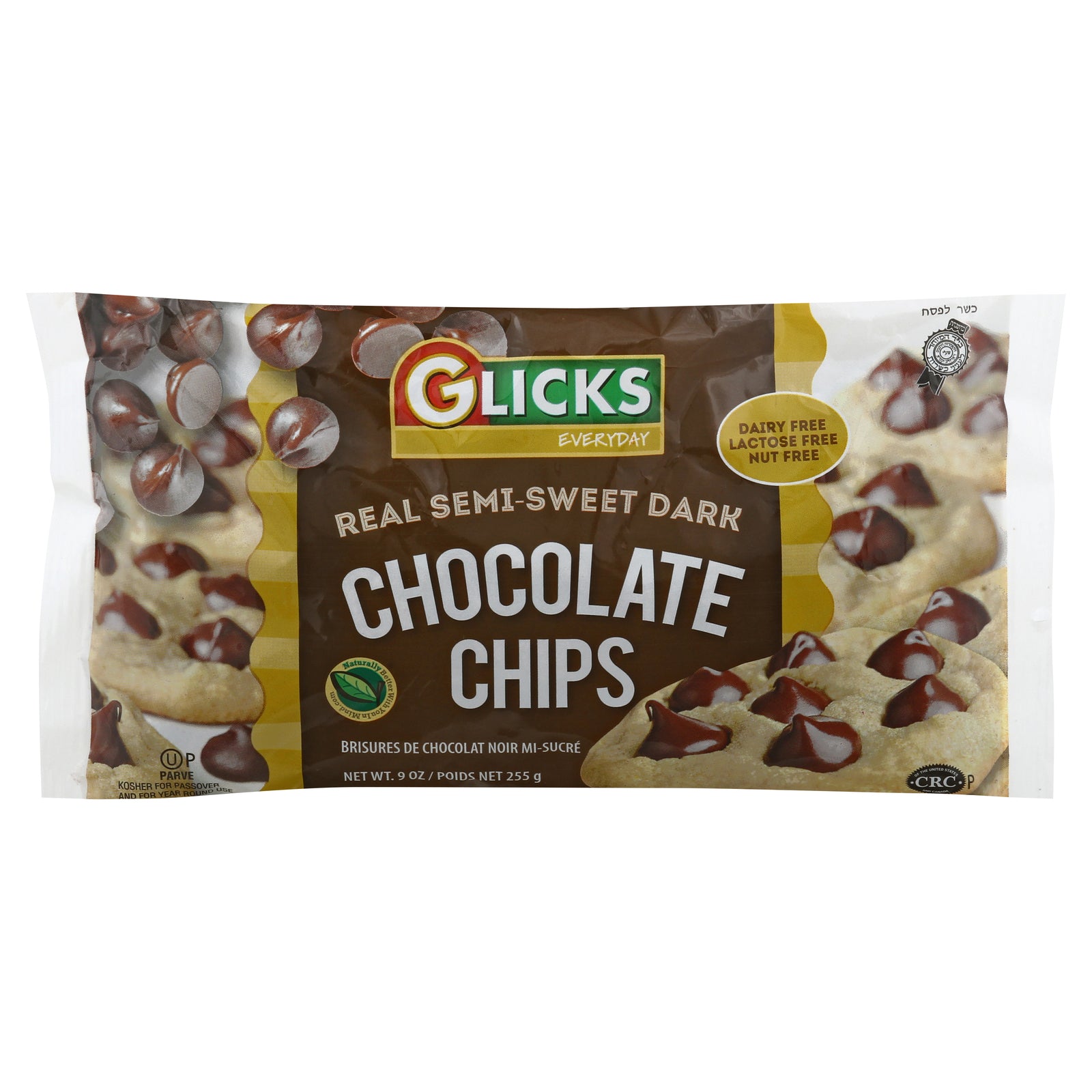 Glick's Glicks Finest, Semi - Sweet Chocolate Chips - Case of 24 - 9 OZ