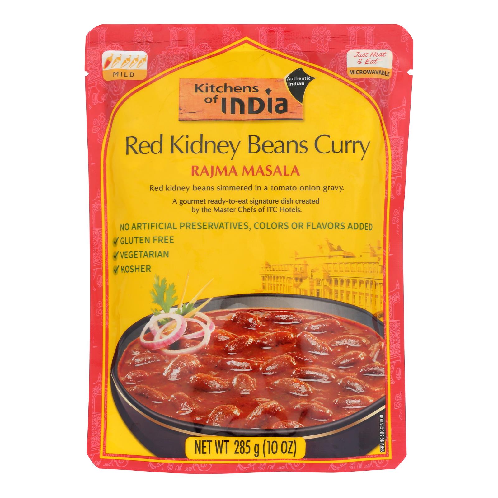 Kitchen Of India Dinner - Red Kidney Beans Curry - Rajma Masala - 10 Oz - Case Of 6