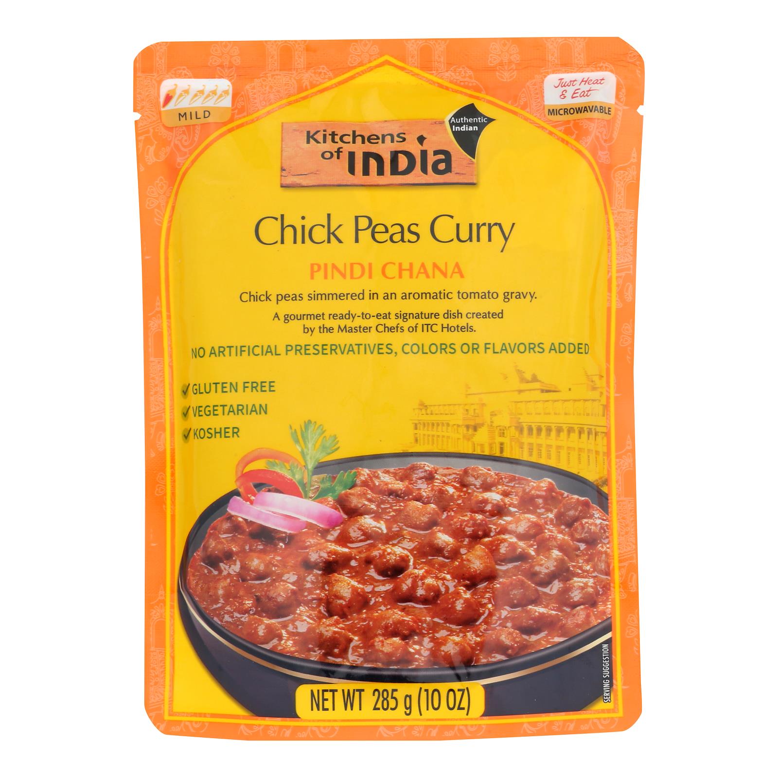 Kitchen Of India Dinner - Chick Peas Curry - Pindi Chana - 10 Oz - Case Of 6