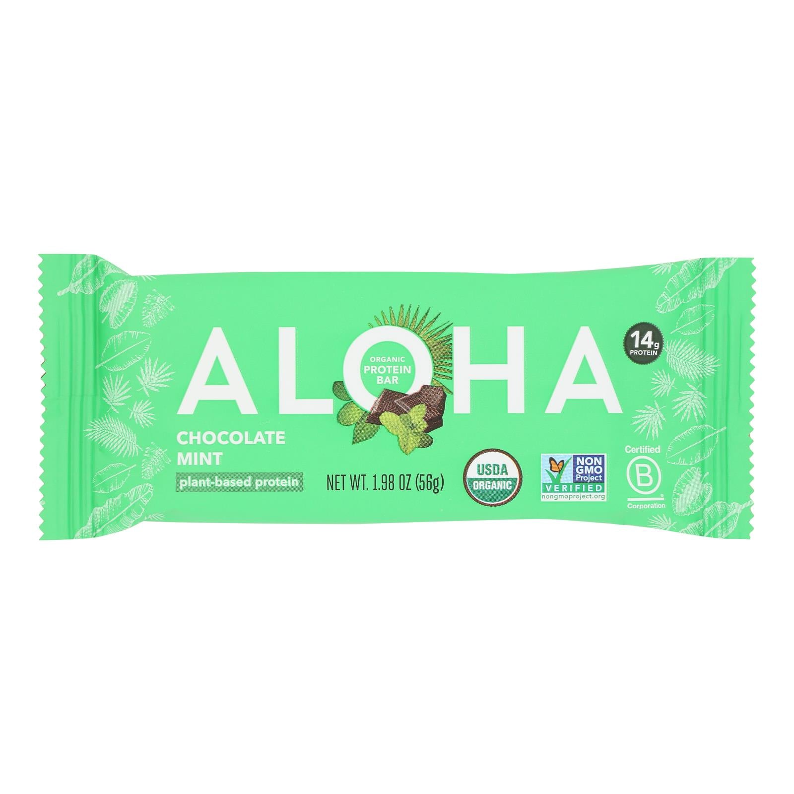 Aloha - Plt Protein Bar Chocolate Mint - Case of 12-1.98 OZ
