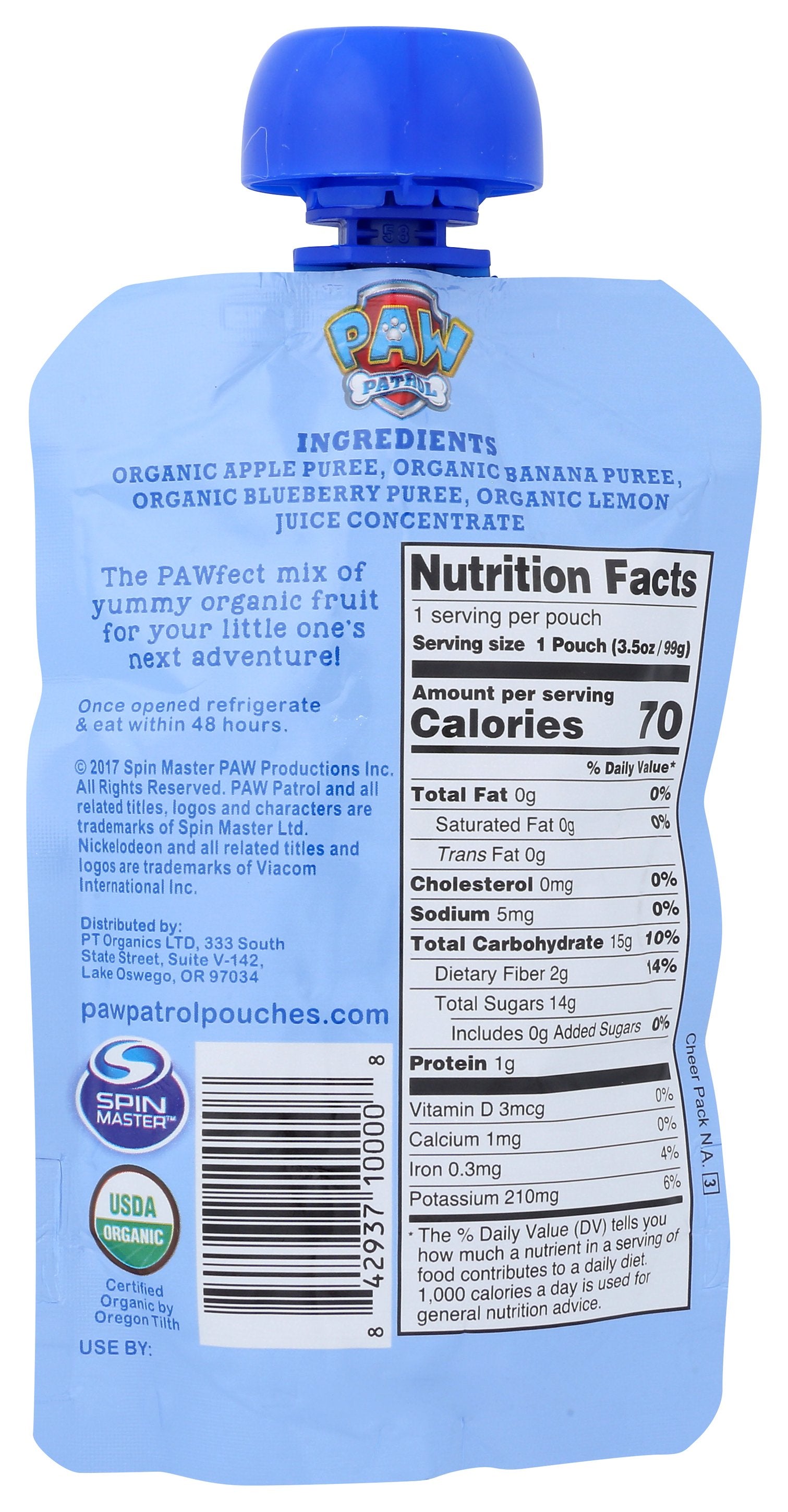 PAW PATROL RANGE FRUIT PCH BLUBRY BLND ORG - Case of 10