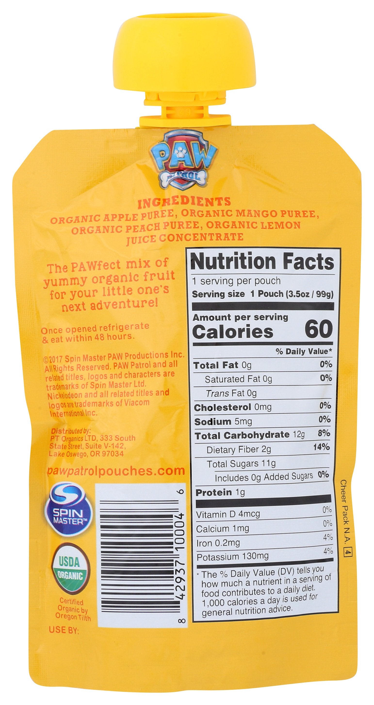 PAW PATROL RANGE FRUIT PCH MANGO BLND ORG - Case of 10